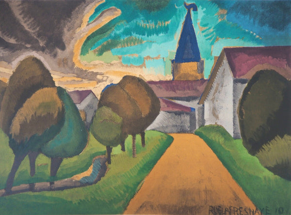 Roger de La Fresnaye, L'entrée du village, Roger de La Fresnaye, Collection Pierre Lévy, Limited Edition Lithograph