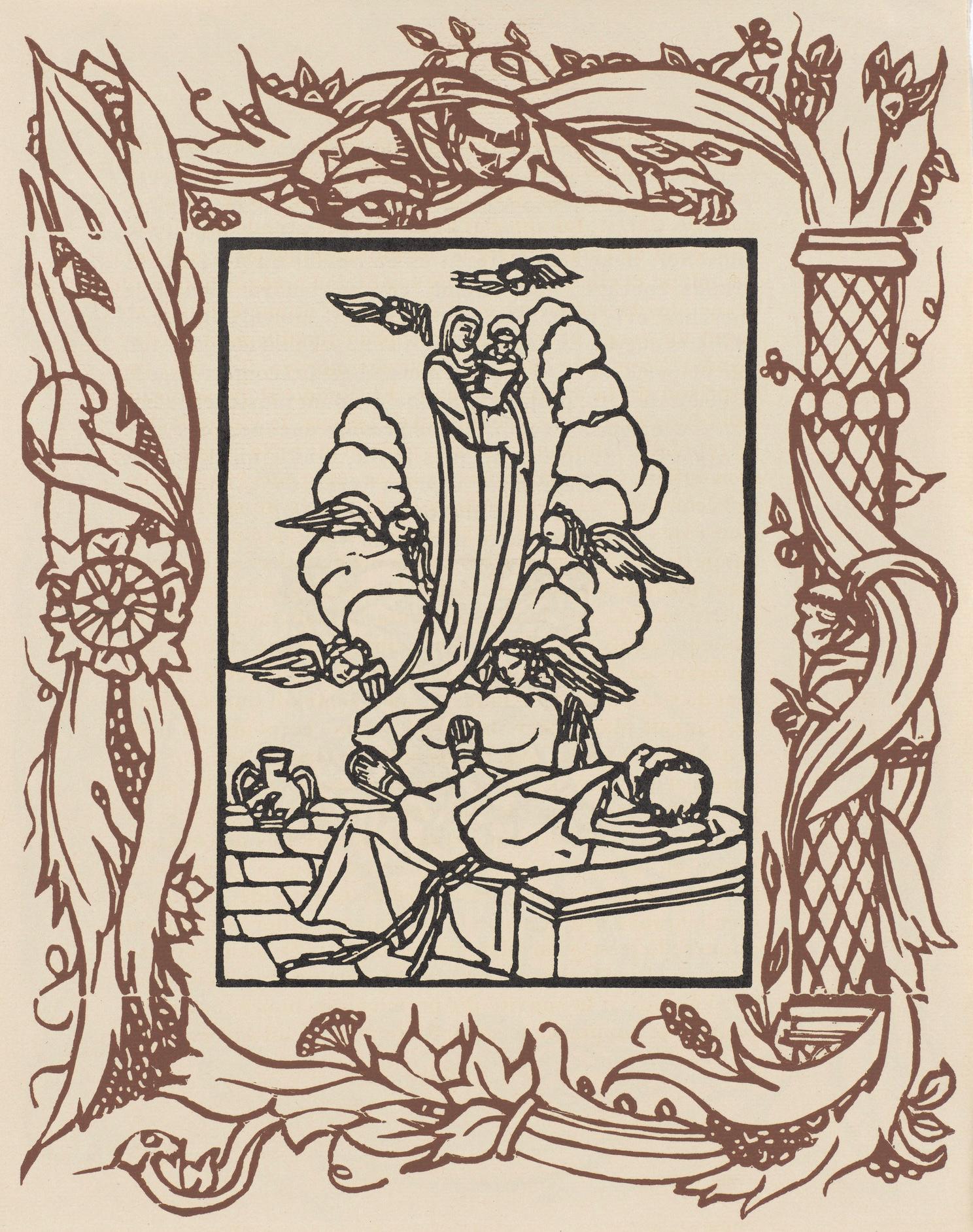 Émile Bernard, Composition (Morane, No. 100), Les Petites Fleurs de St. Françoise, Limited Edition Woodcut