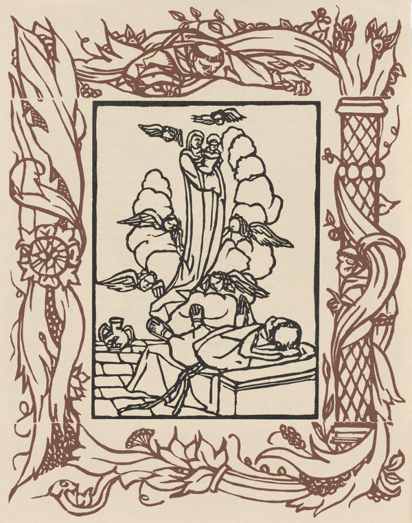 Émile Bernard, Composition (Morane, No. 100), Les Petites Fleurs de St. Françoise, Limited Edition Woodcut