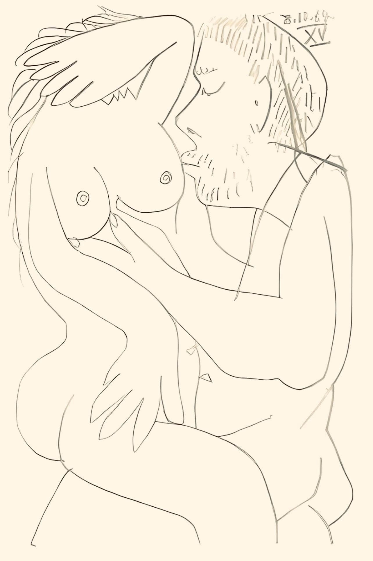 Pablo Picasso, Composition, Le Goût du Bonheur (Cramer 148; Bloch 2013), Limited Edition Mixed Media Lithograph