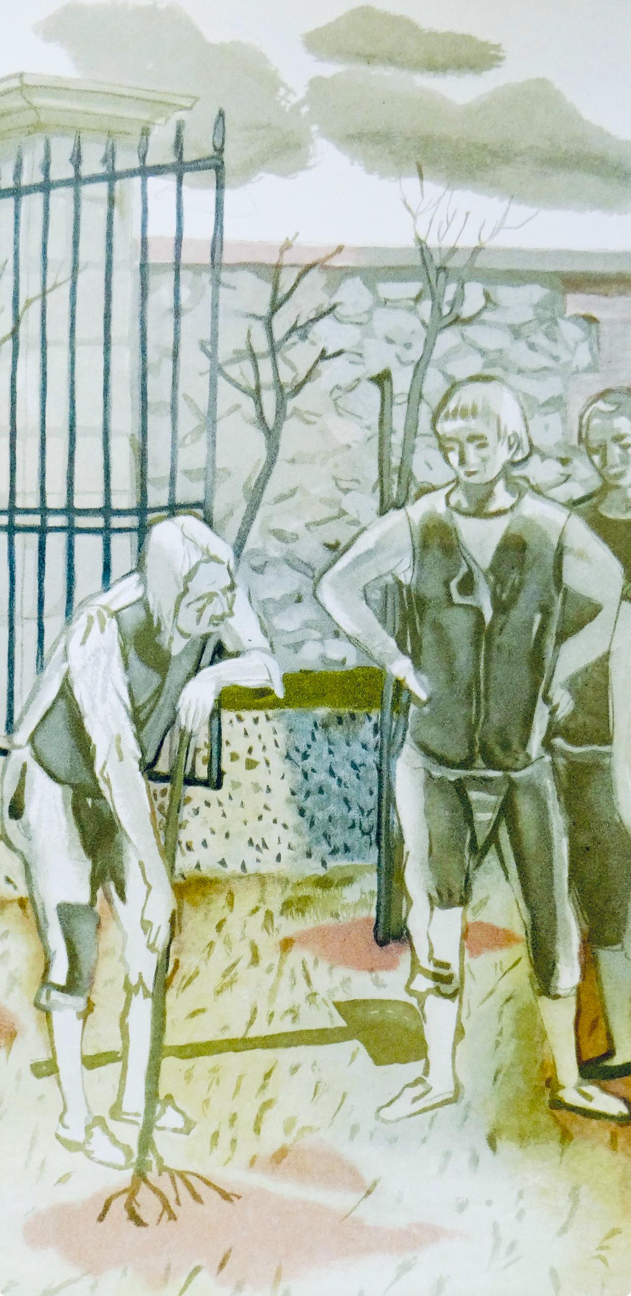 Maurice Brianchon, Le vieillard et les trois jeunes, Vingt fables de La fontaine, Limited Edition Woodcut