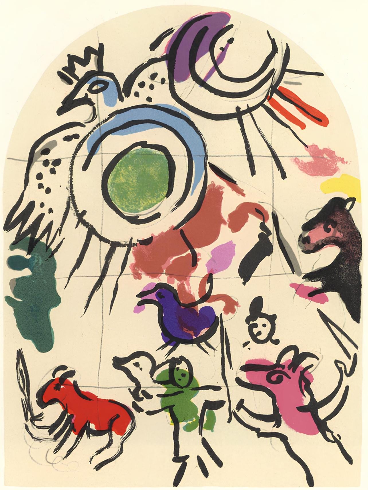 Marc Chagall, Tribe of Gad, Jerusalem Windows, Limited Edition Lithograph
