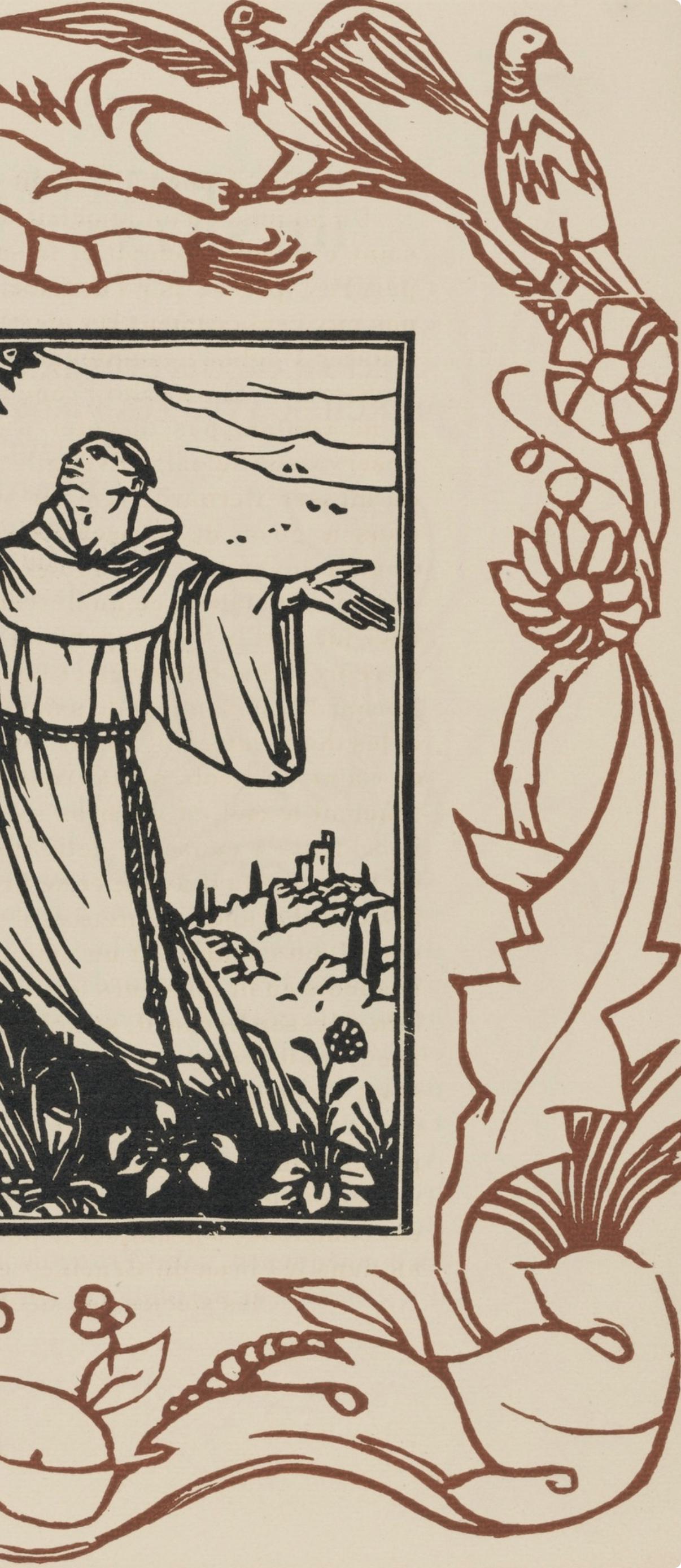 Émile Bernard, Composition (Morane, No. 100), Les Petites Fleurs de St. Françoise, Limited Edition Woodcut
