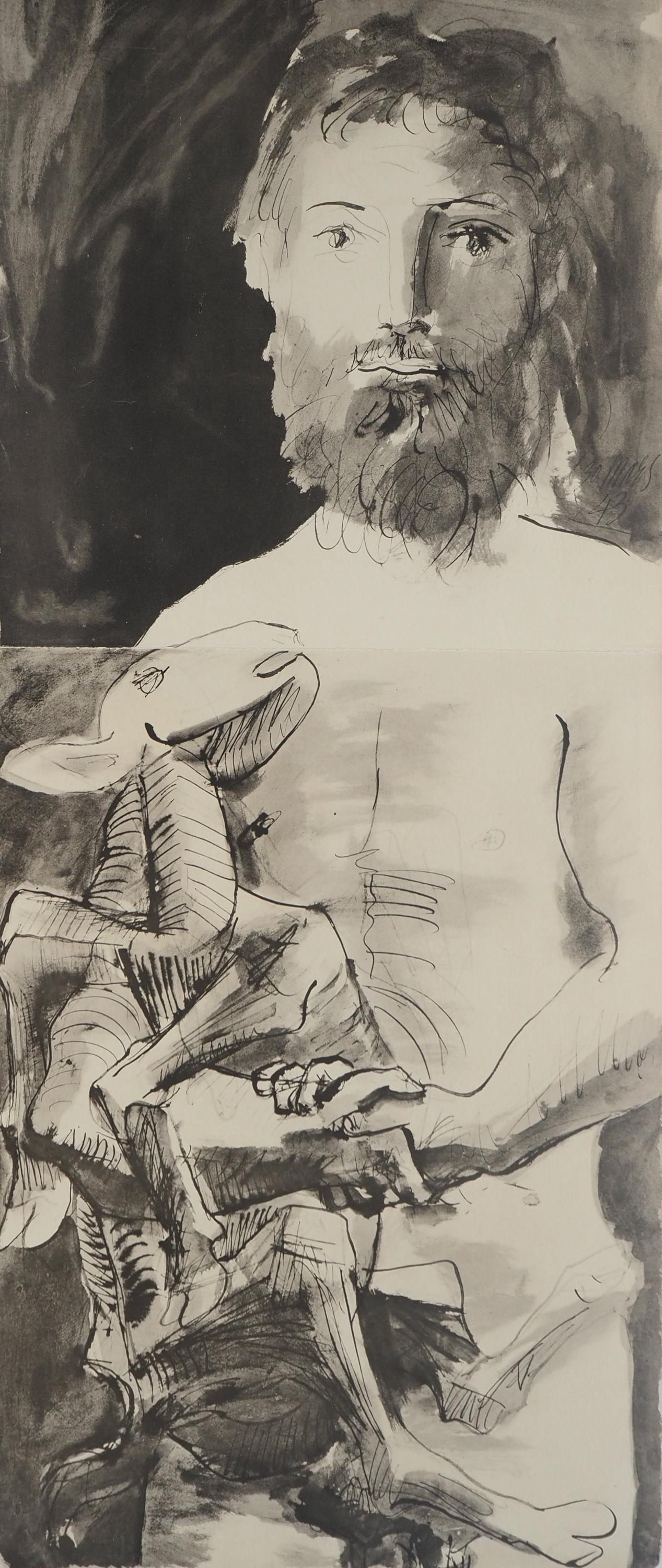 Pablo Picasso, Composition (Orozco 238), Picasso, La flûte double, Limited Edition Lithograph