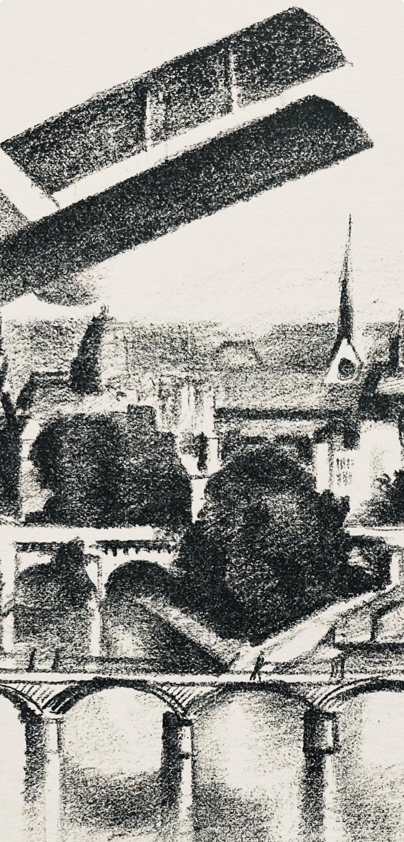 Robert Delaunay, Les ponts de Paris et Notre-Dame (Habasque 720-728), Allo! Paris!, Limited Edition Lithograph