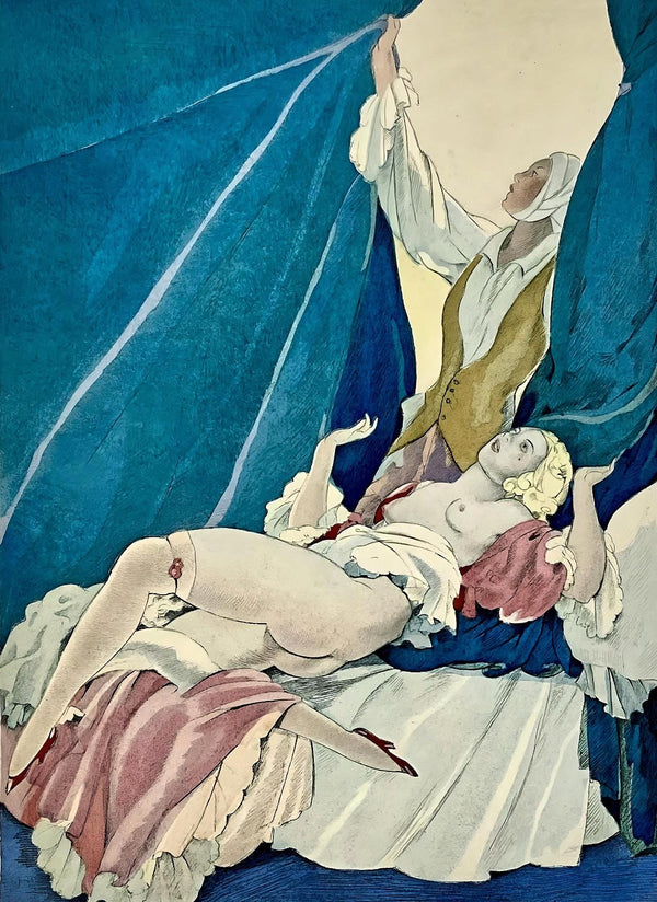 Umberto Brunelleschi, Composition, La Leçon d'amour dans un parc, Limited Edition Lithograph