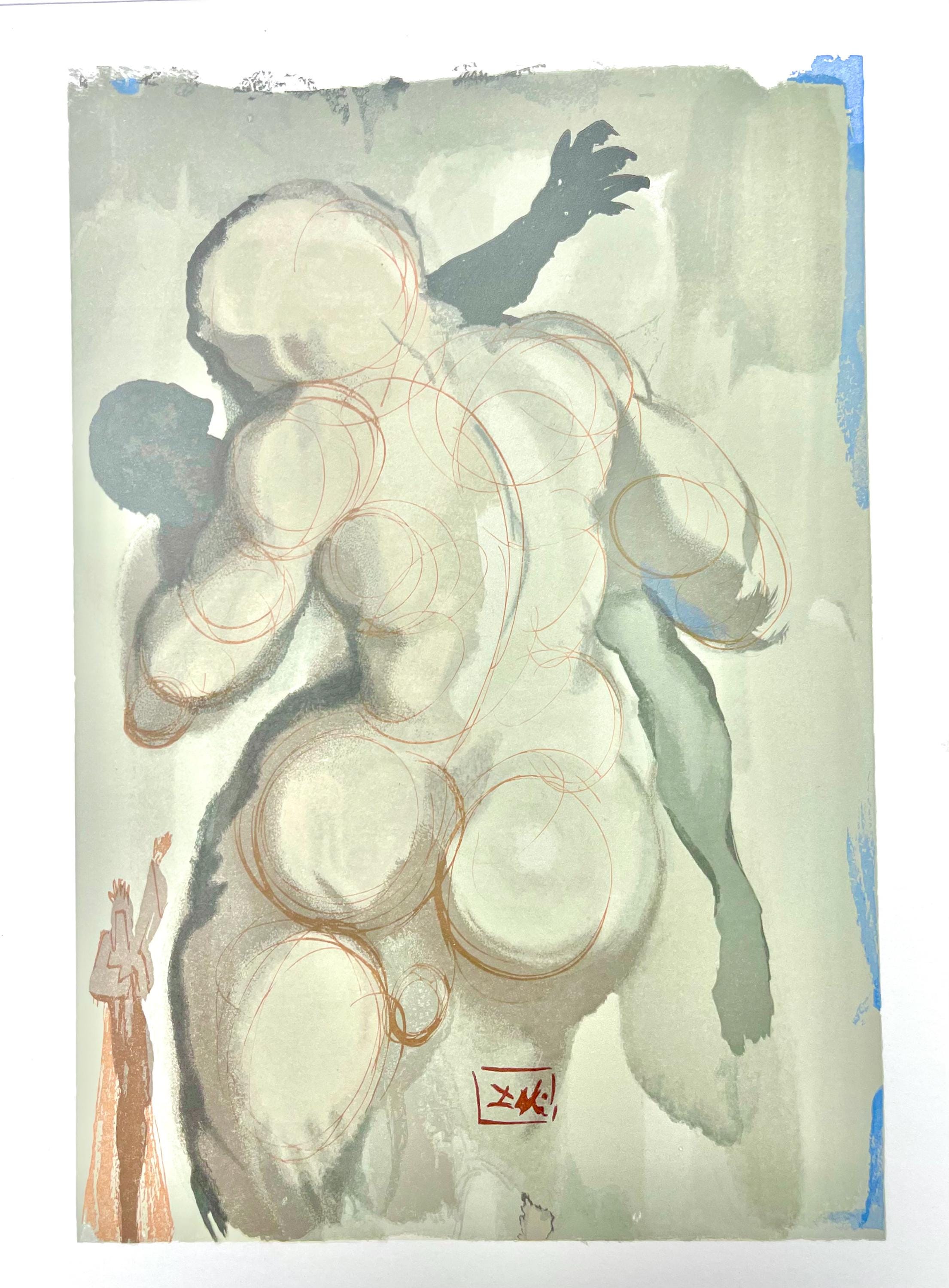 Salvador Dali, Fegefeuer VI (Field 189-200; Michler/Löpsinger 1039-1138), Die Göttliche Komödie, Signed, Limited Edition Woodcut