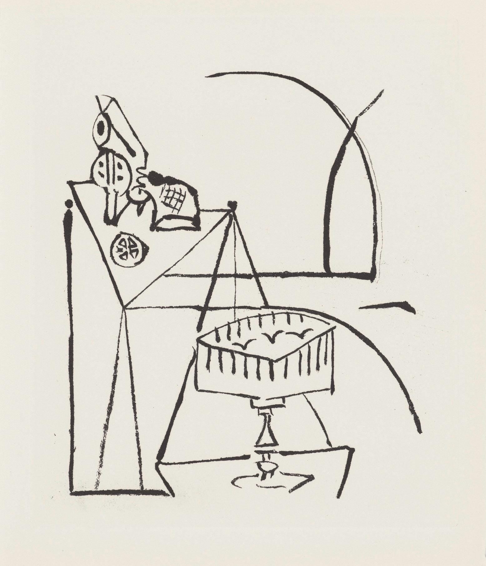 Óscar Domínguez, Composition, Feuilles éparses, Limited Edition Etching