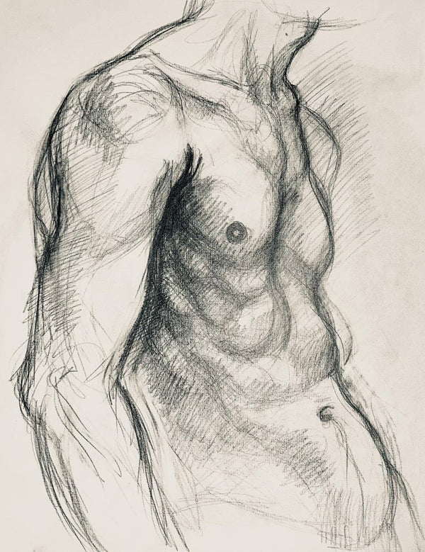 Ian Hornak, Renaissance Male Nude Figure Study, 1963, Original Drawing