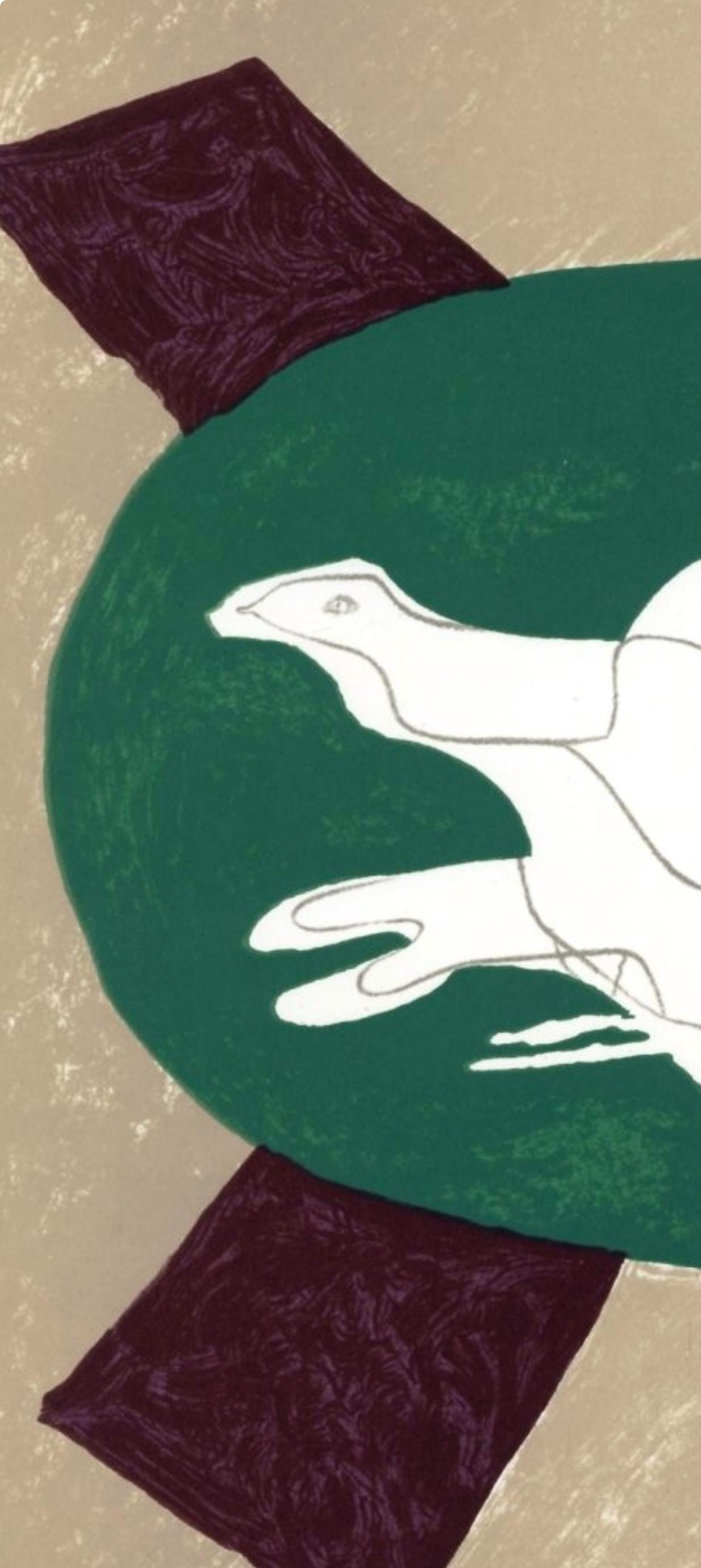 Georges Braque, Oiseau sur fond de X (Mourlot 55), XXe siècle, Limited Edition Lithograph