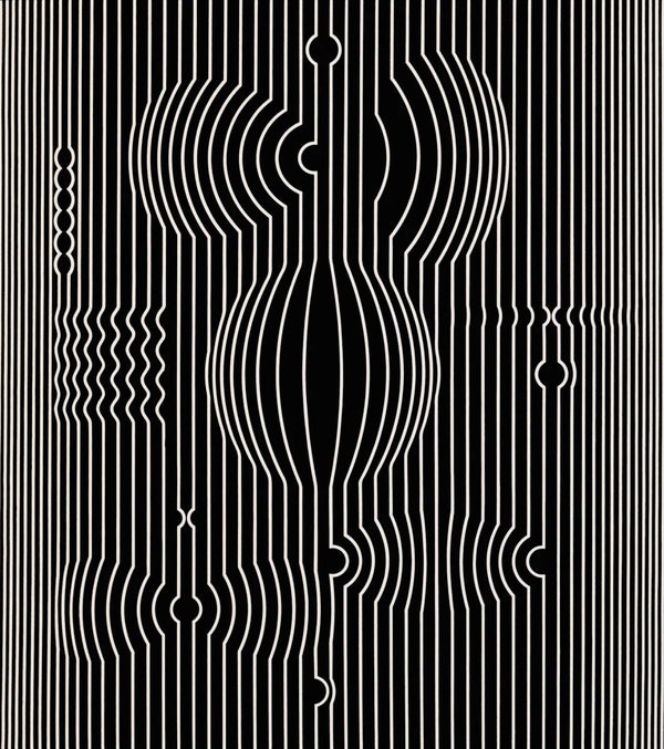 Victor Vasarely, Composition, Ondulatoires, Limited Edition Héliogravure