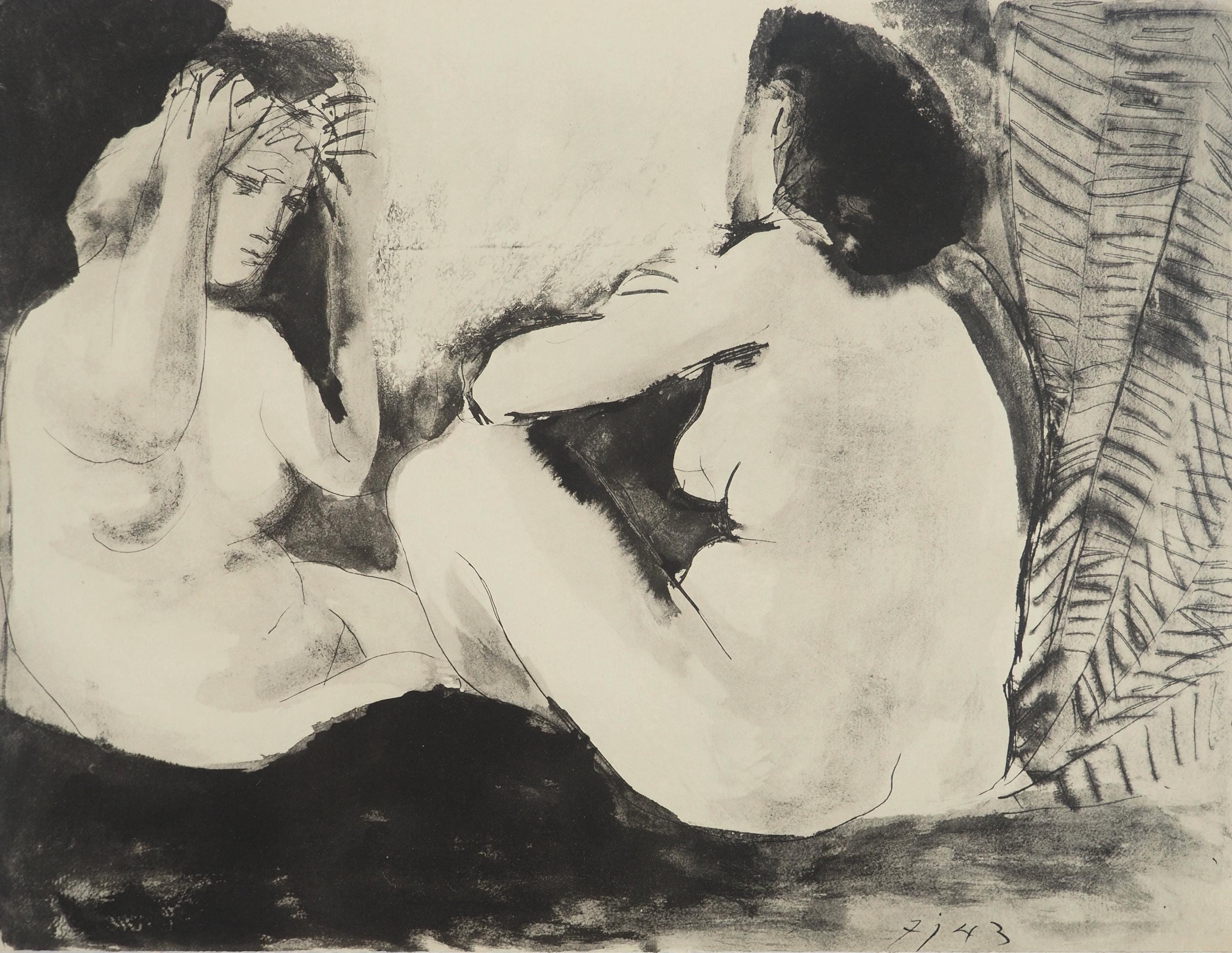 Pablo Picasso, Composition (Orozco 238), Picasso, La flûte double, Limited Edition Lithograph