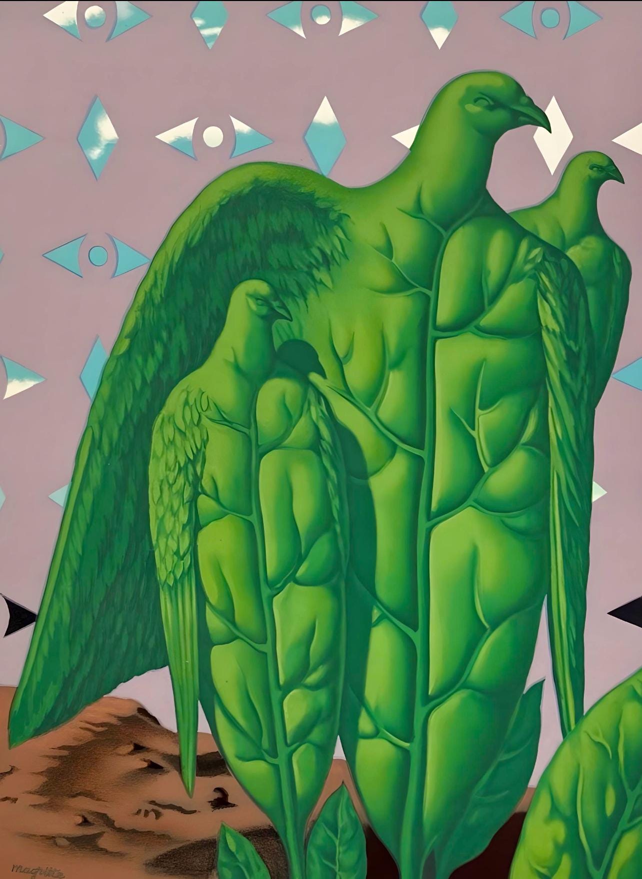 René Magritte, Les Grands Oiseaux sont Ceux de L'Ile au Trésor, Les Enfants Trouvés de Magritte, Limited Edition Lithograph