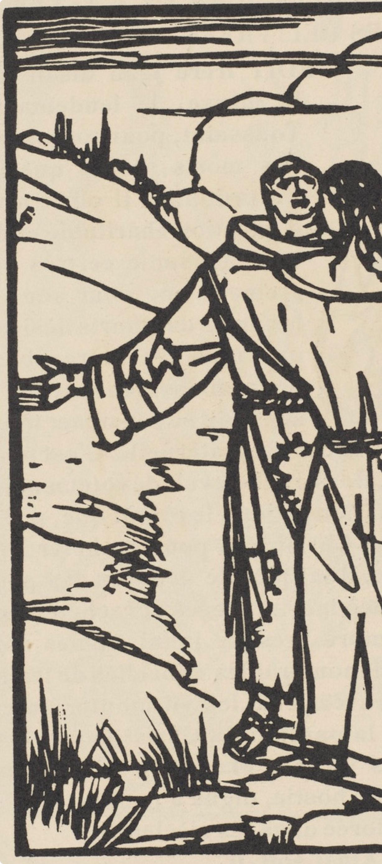 Émile Bernard, Composition (Morane, No. 100), Les Petites Fleurs de St. Françoise, Limited Edition Woodcut