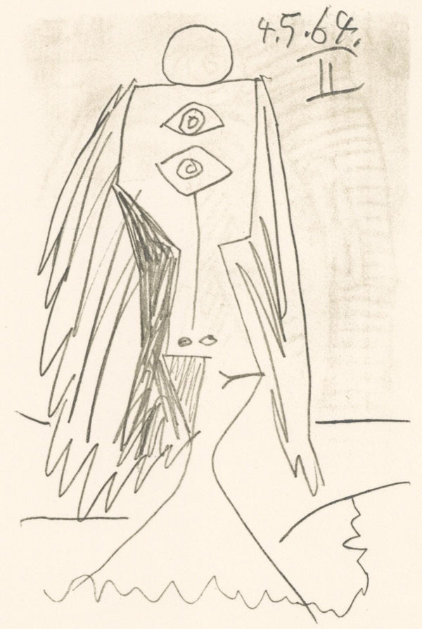 Pablo Picasso, Composition, Le Goût du Bonheur (Cramer 148; Bloch 2013), Limited Edition Mixed Media Lithograph