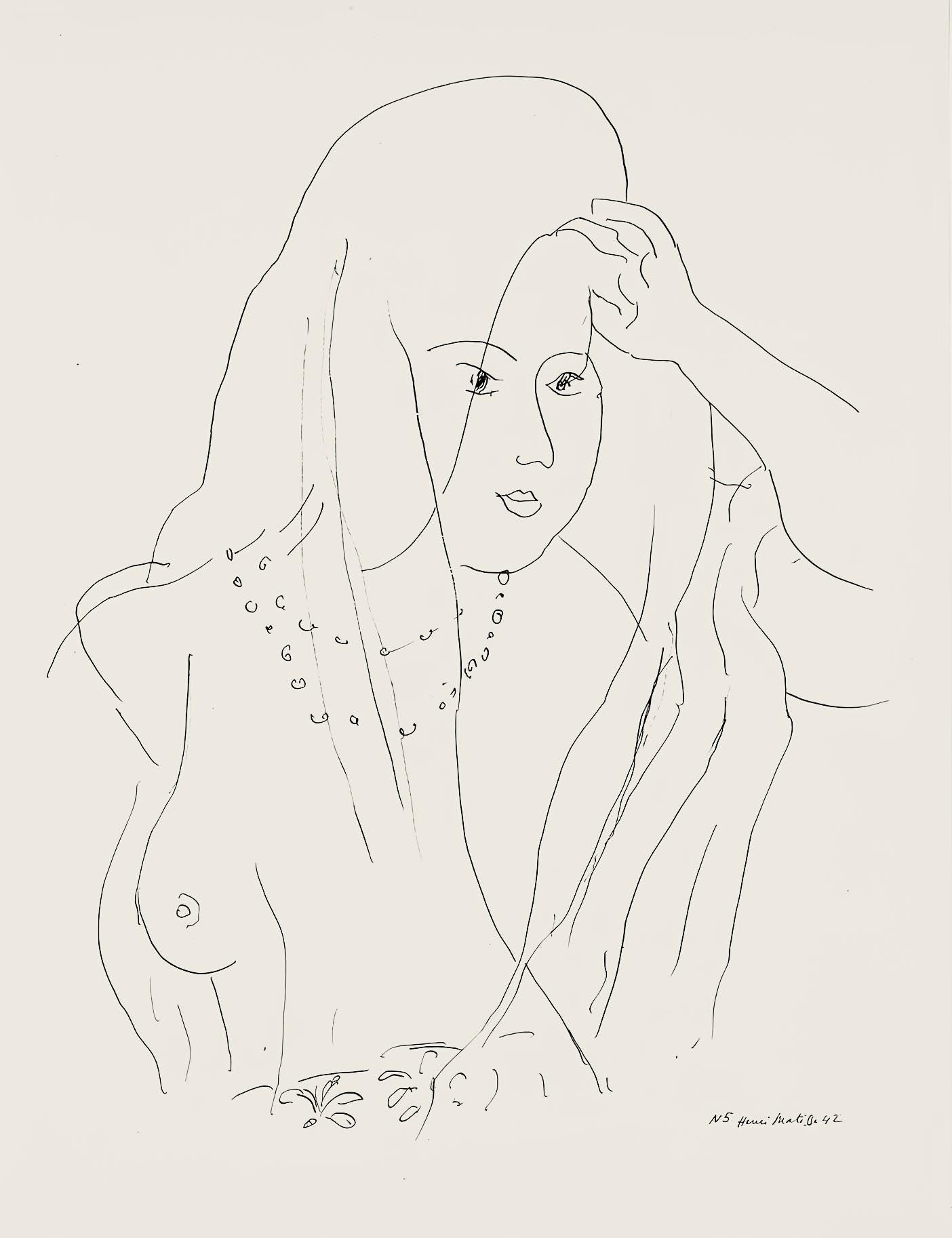 Henri Matisse, Série N, var. 5 (Duthuit 9), Henri Matisse, Dessins, Thèmes et variations, Limited Edition Lithograph