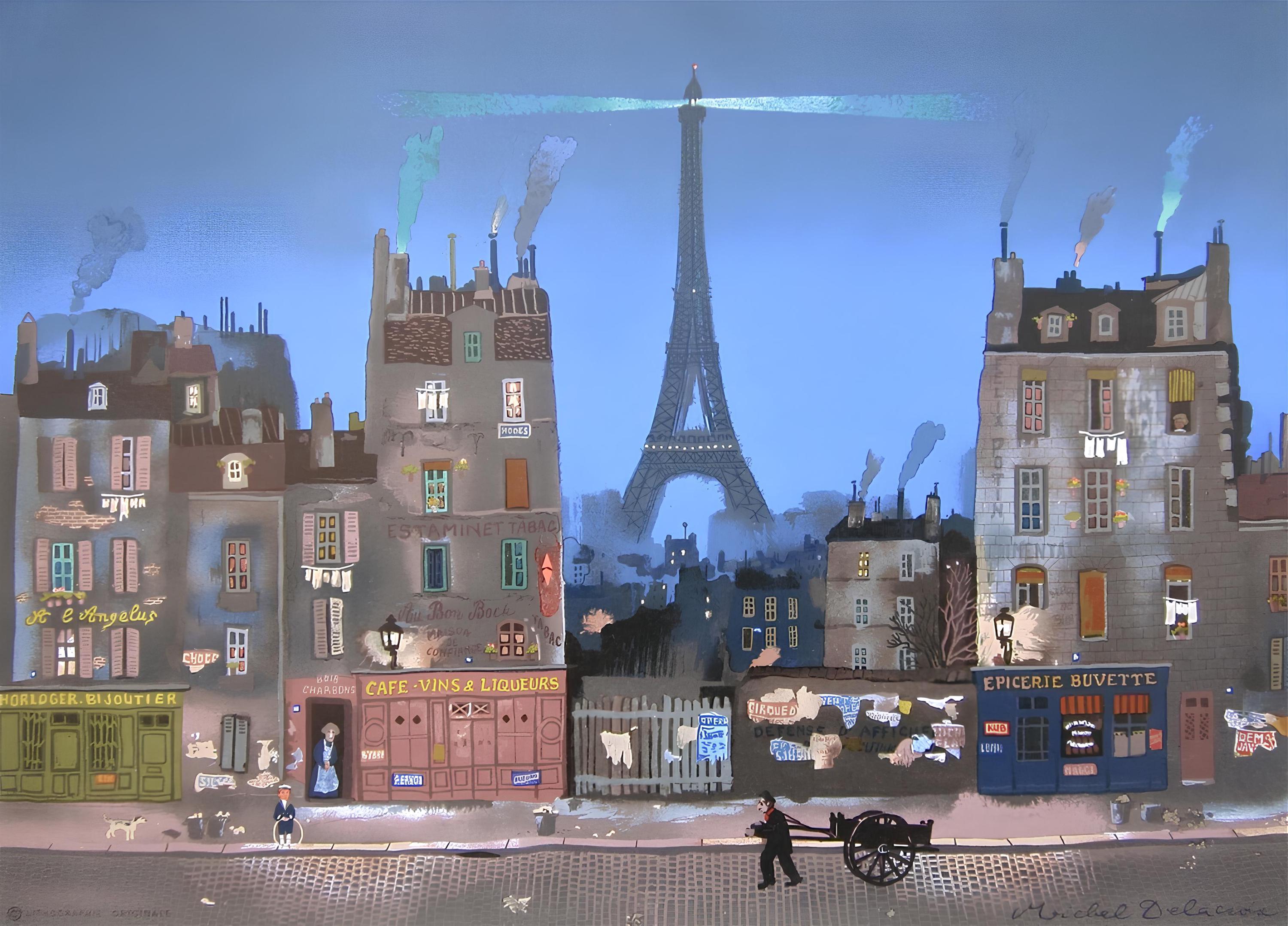 Michel Delacroix, Tour Eiffel le Soir, Limited Edition Lithograph