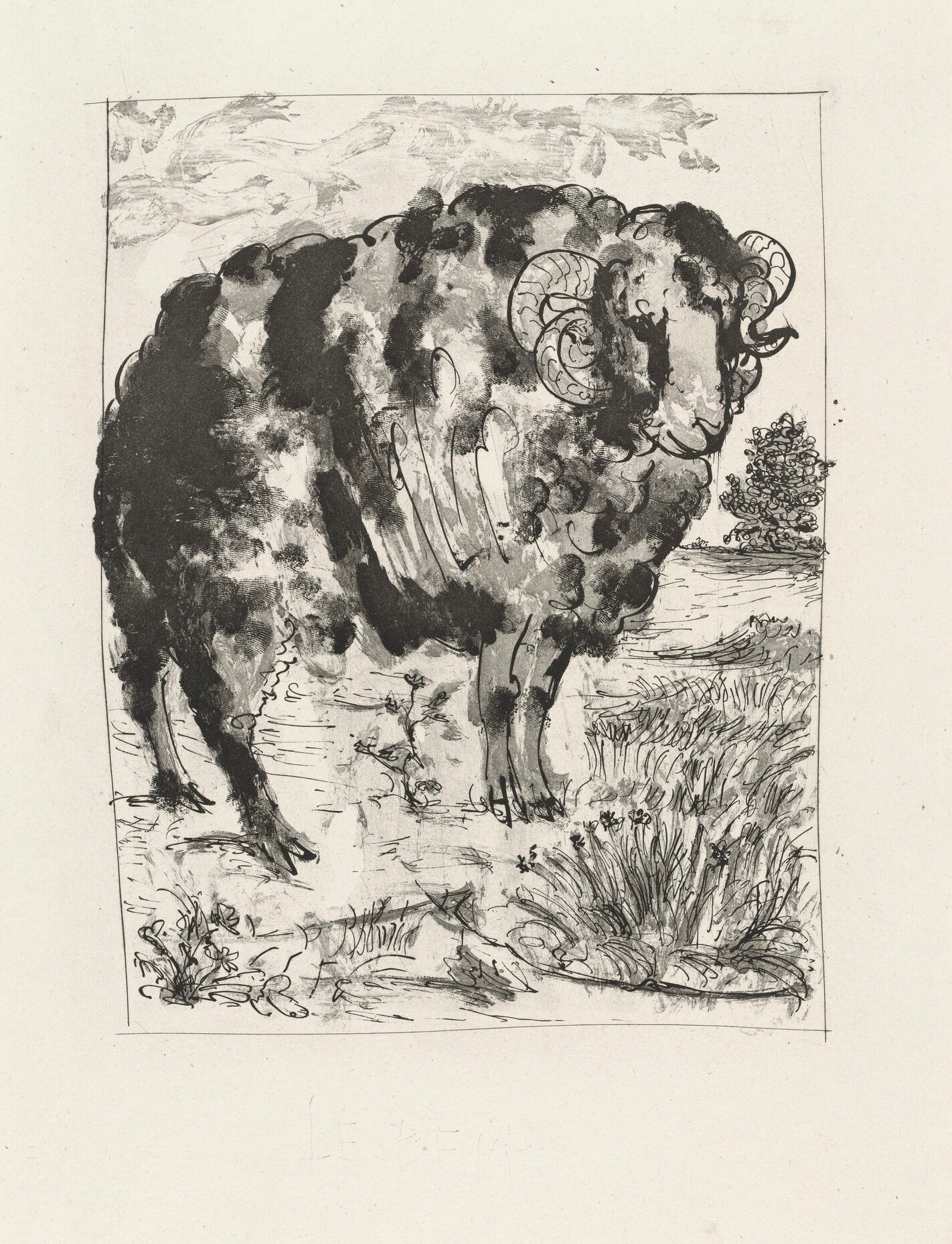 Pablo Picasso, Le Bélier, Histoire naturelle, Limited Edition Lithograph