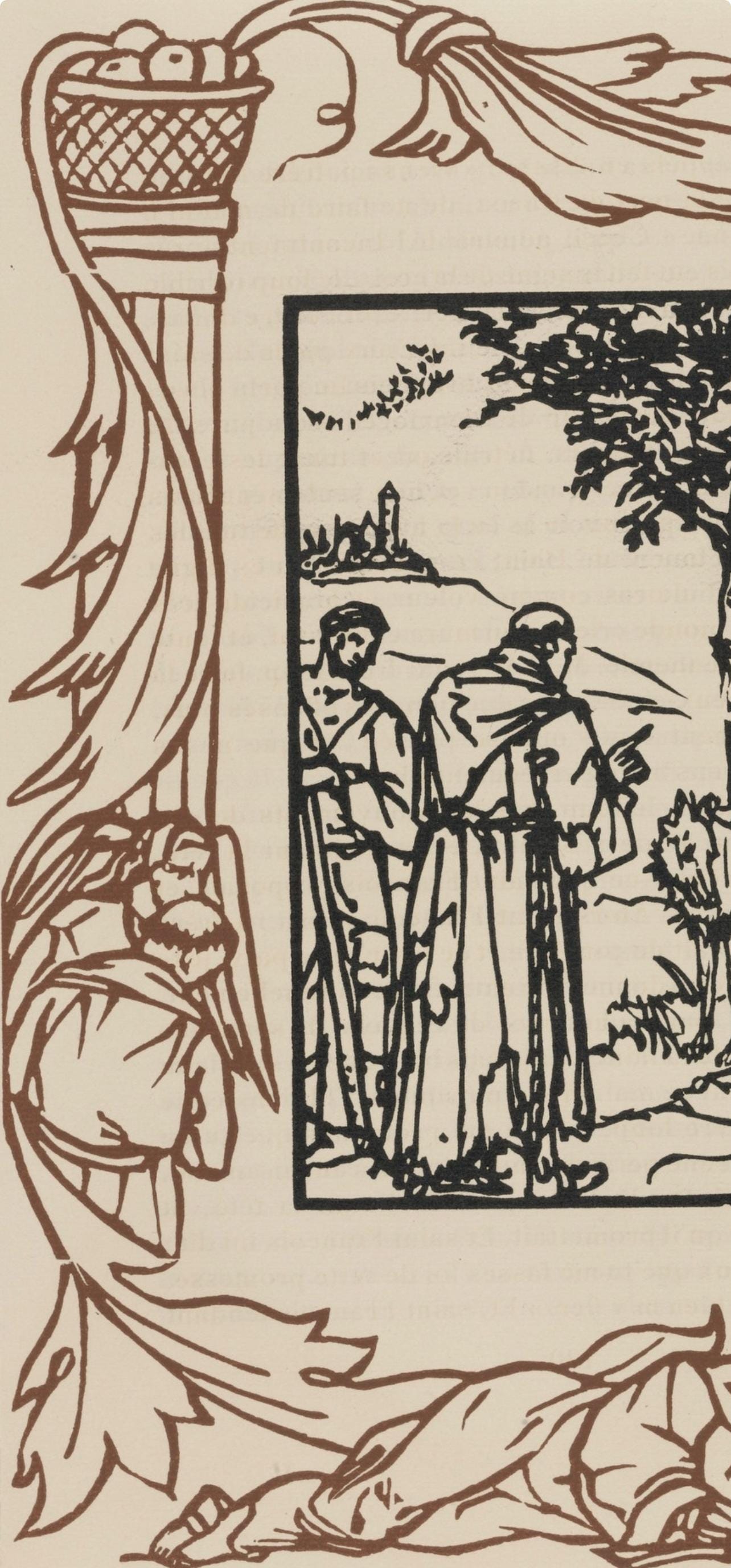 Émile Bernard, Composition (Morane, No. 100), Les Petites Fleurs de St. Françoise, Limited Edition Woodcut