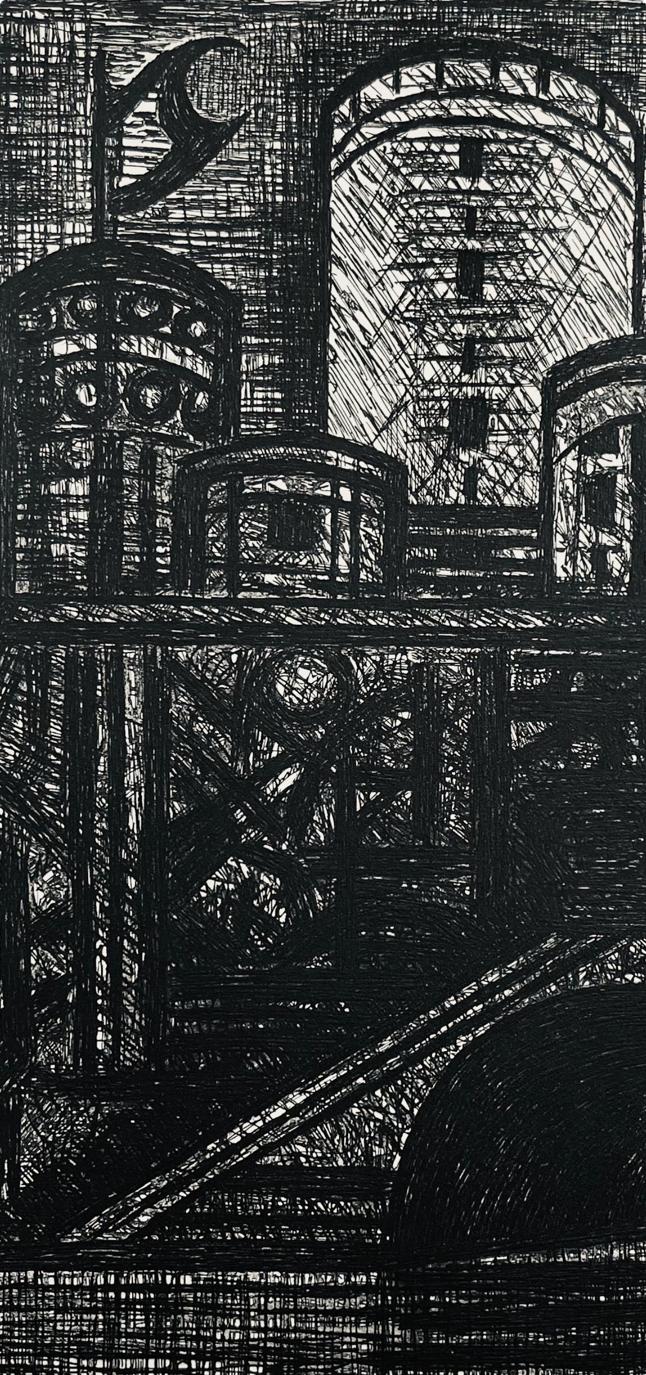 Marcel Gromaire, Le Donjon De Dunsinane, Scène XX, Shakespeare, Macbeth, Eaux-fortes de Gromaire, Limited Edition Etching