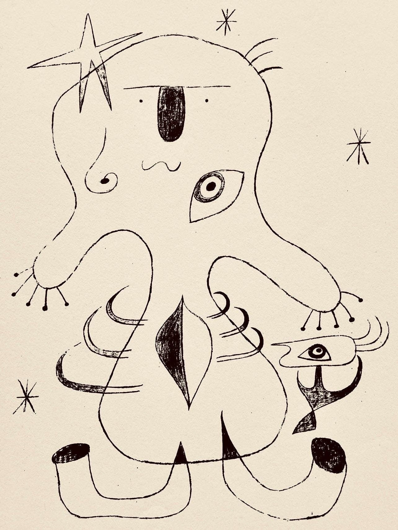Joan Miró, Composition, The Prints of Joan Miro, Limited Edition Etching