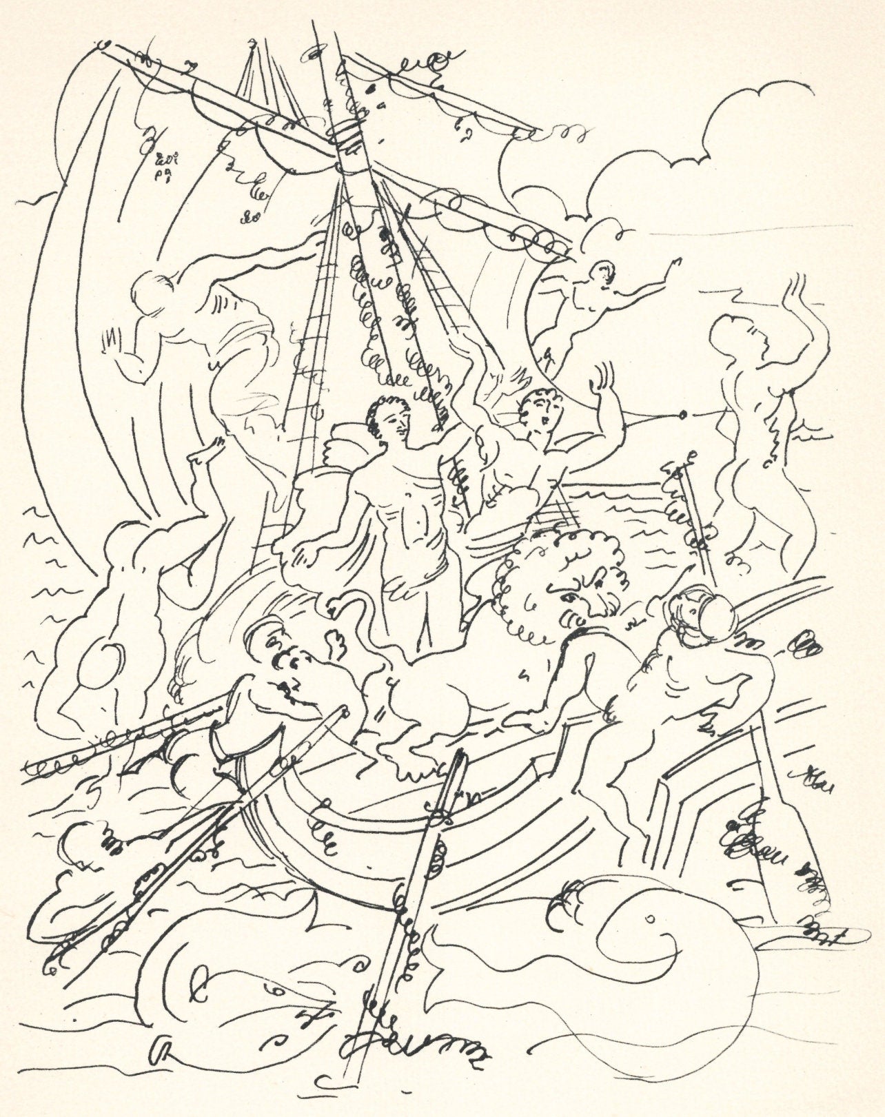 André Derain, Enlevement de Dionysos, Vins, Fleurs et Flammes, Limited Edition Lithograph
