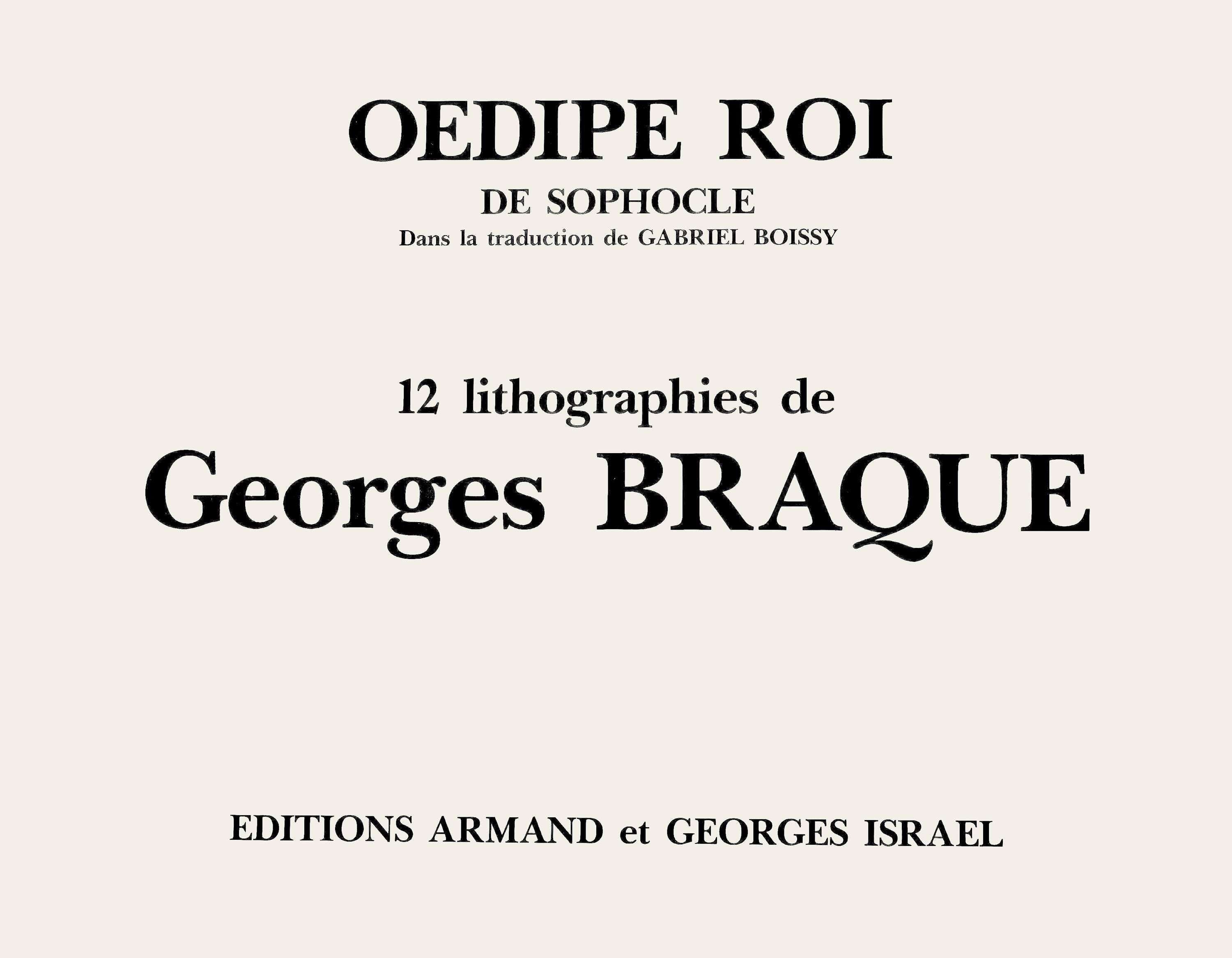 Georges Braque, Composition, Œdipe roi de Sophocle, Limited Edition Lithograph