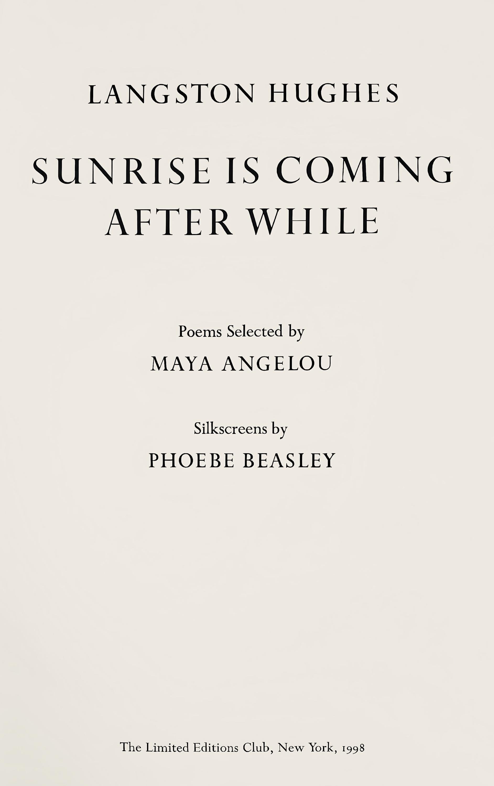 Phoebe Beasley, Mother to Son, Sunrise Is Coming After While, Limited Edition Silkscreen
