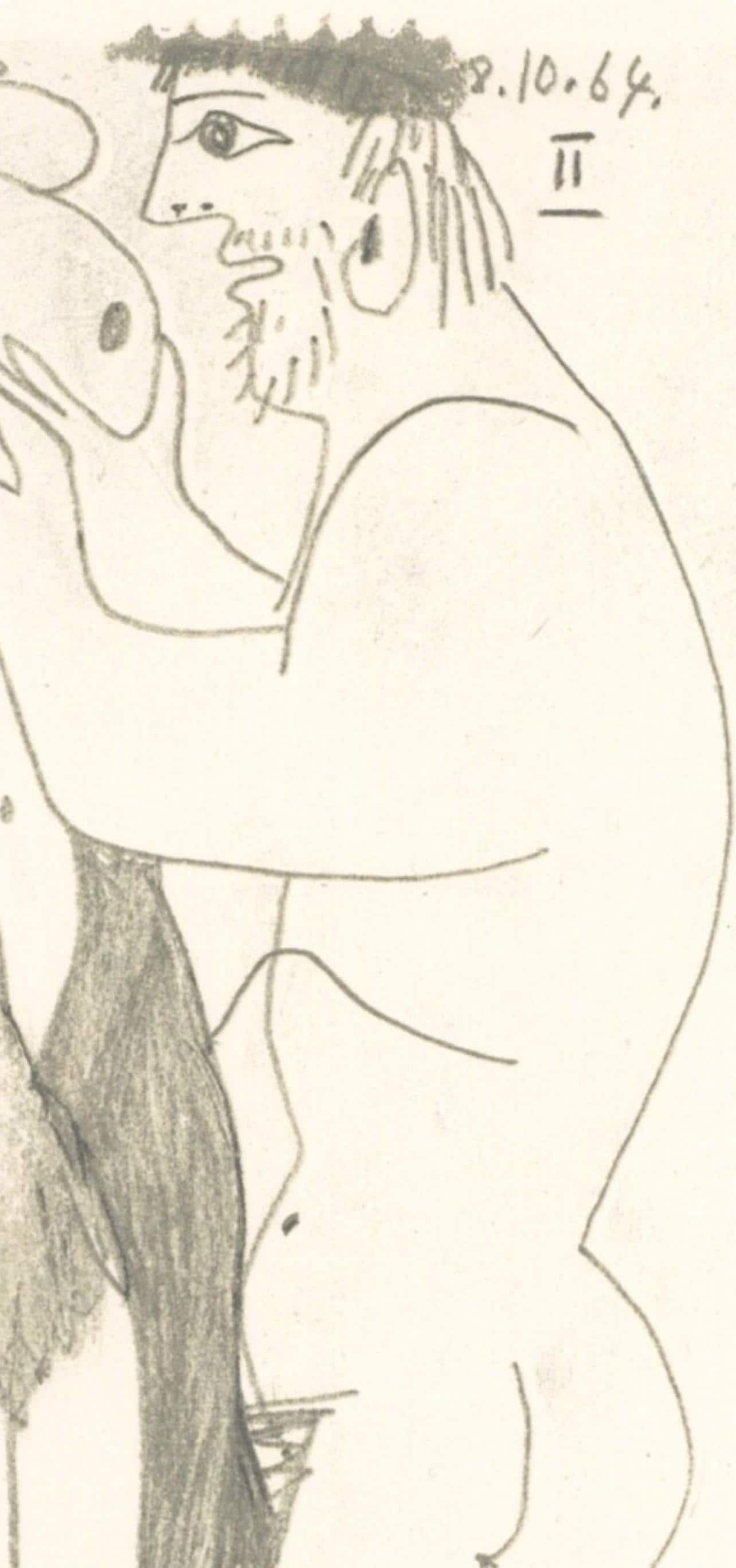 Pablo Picasso, Composition, Le Goût du Bonheur (Cramer 148; Bloch 2013), Limited Edition Mixed Media Lithograph