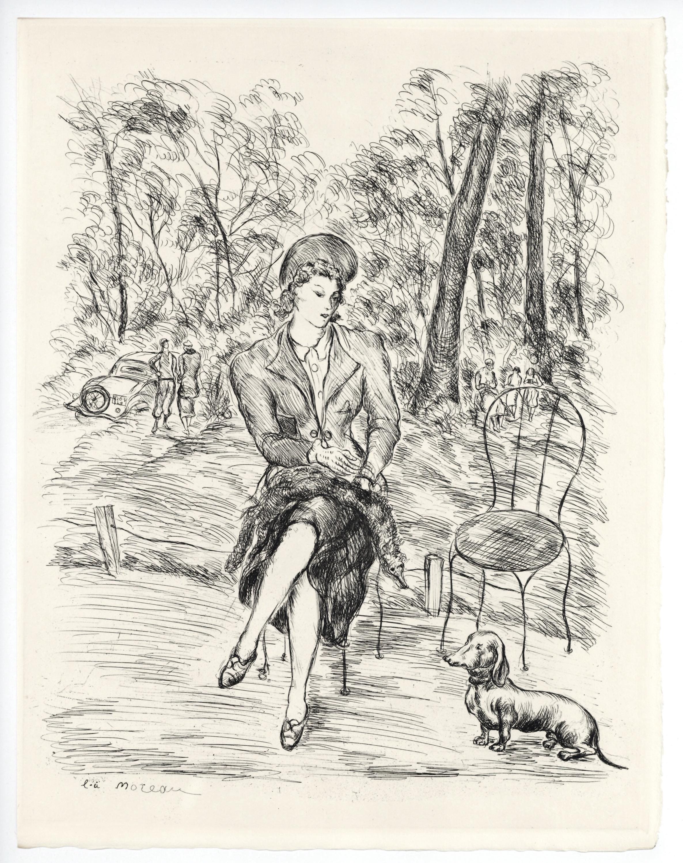 Luc-Albert Moreau, Jardins de Paris, A La gloire à Paris, Limited Edition Etching