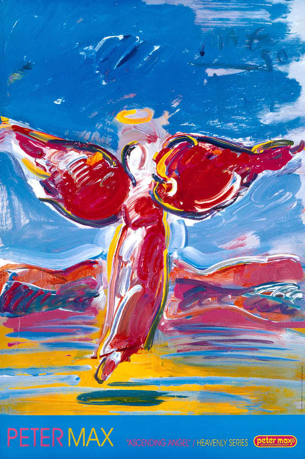 Peter Max, Ascending Angel, 2000, Hand Signed, Official Edition Offset Lithograph