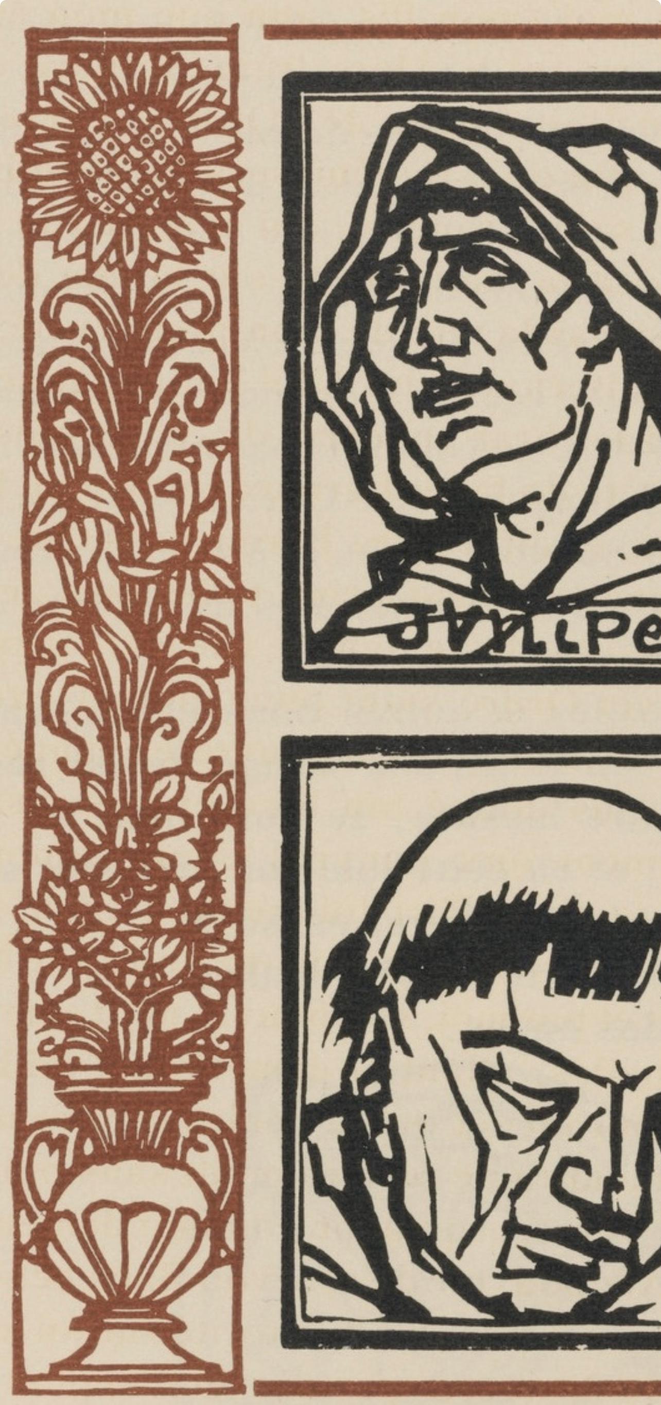 Émile Bernard, Composition (Morane, No. 100), Les Petites Fleurs de St. Françoise, Limited Edition Woodcut