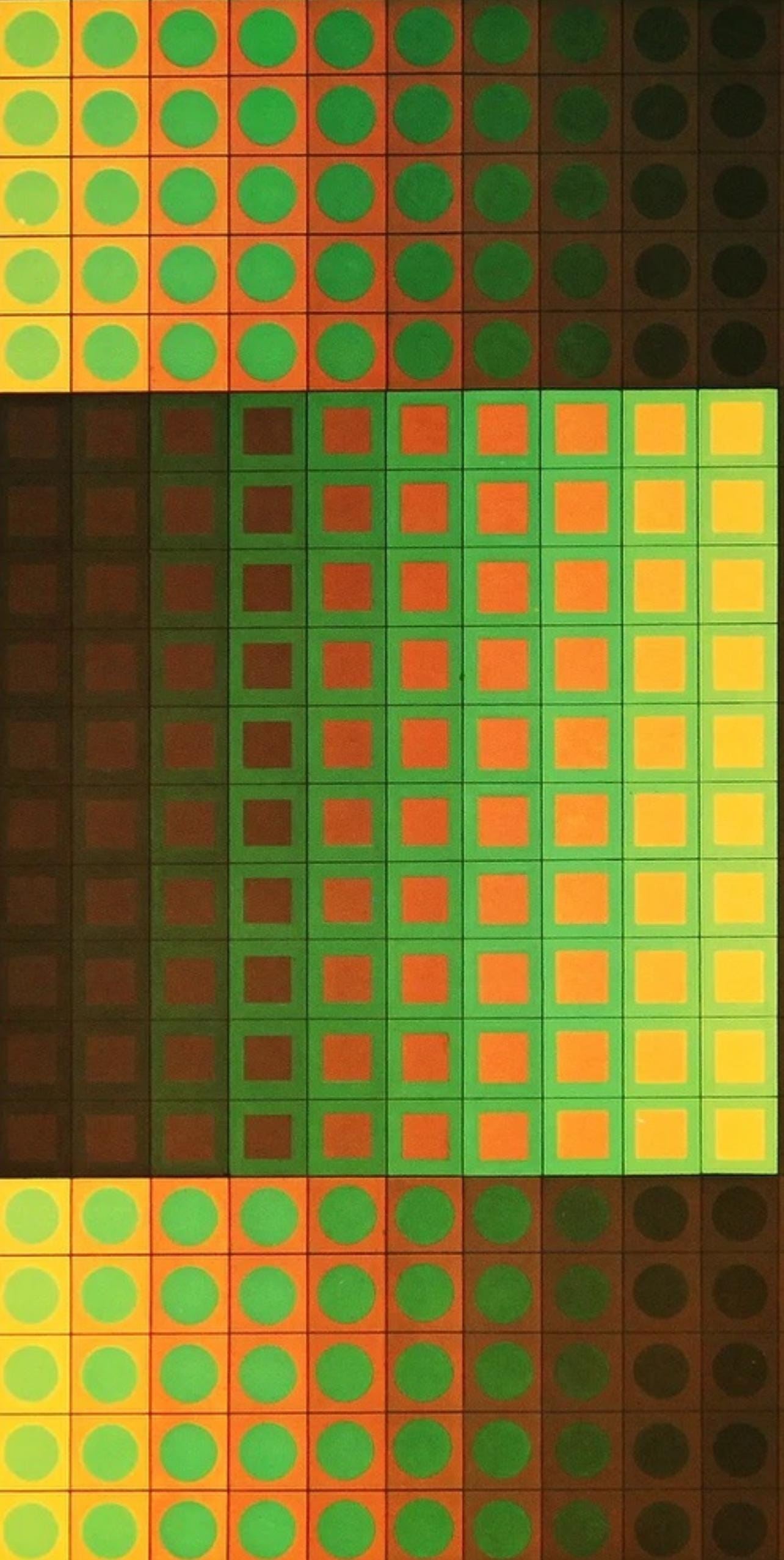 Victor Vasarely, Composition, Folklore Planétaire, Limited Edition Héliogravure