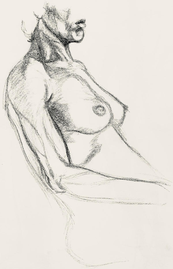 Ian Hornak, Renaissance Female Nude Figure Study, 1963, Original Drawing