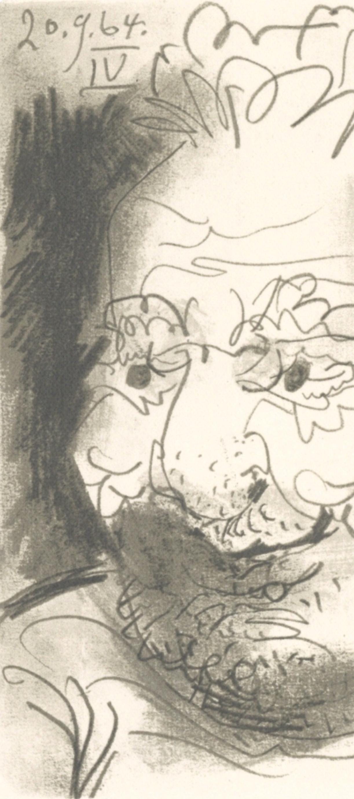 Pablo Picasso, Composition, Le Goût du Bonheur (Cramer 148; Bloch 2013), Limited Edition Mixed Media Lithograph