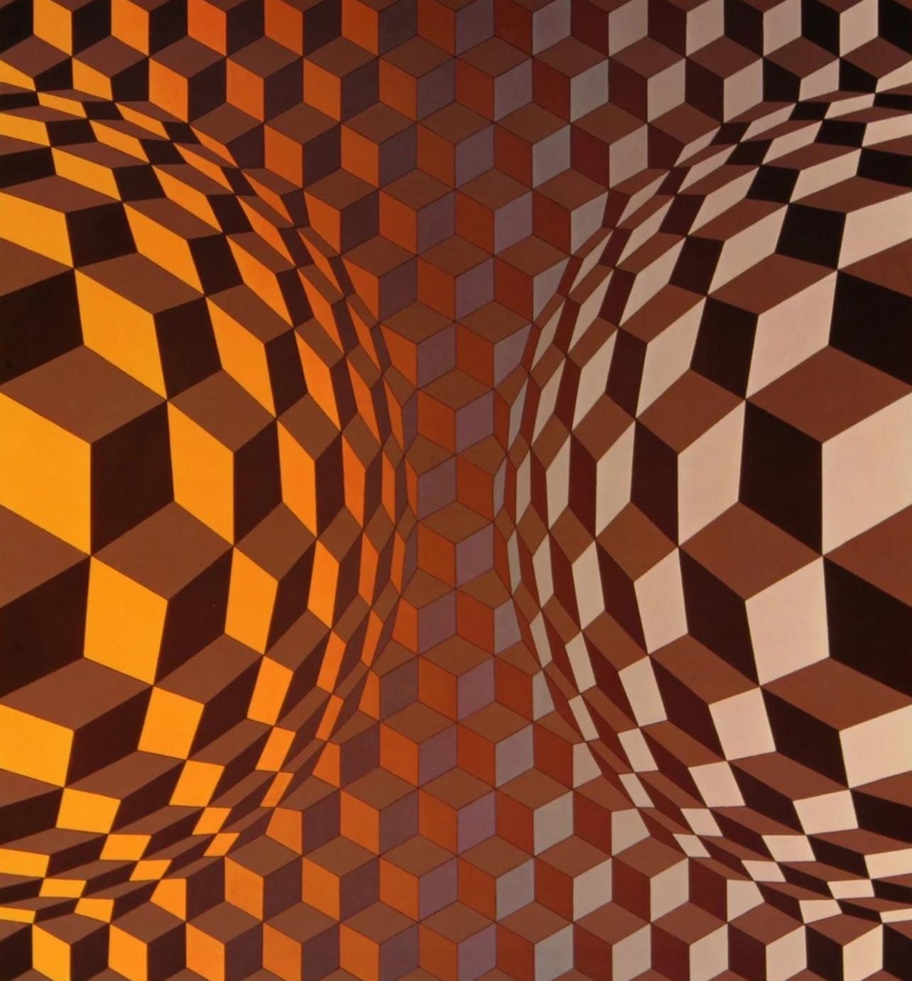 Victor Vasarely, Composition, Hexagone, Limited Edition Héliogravure