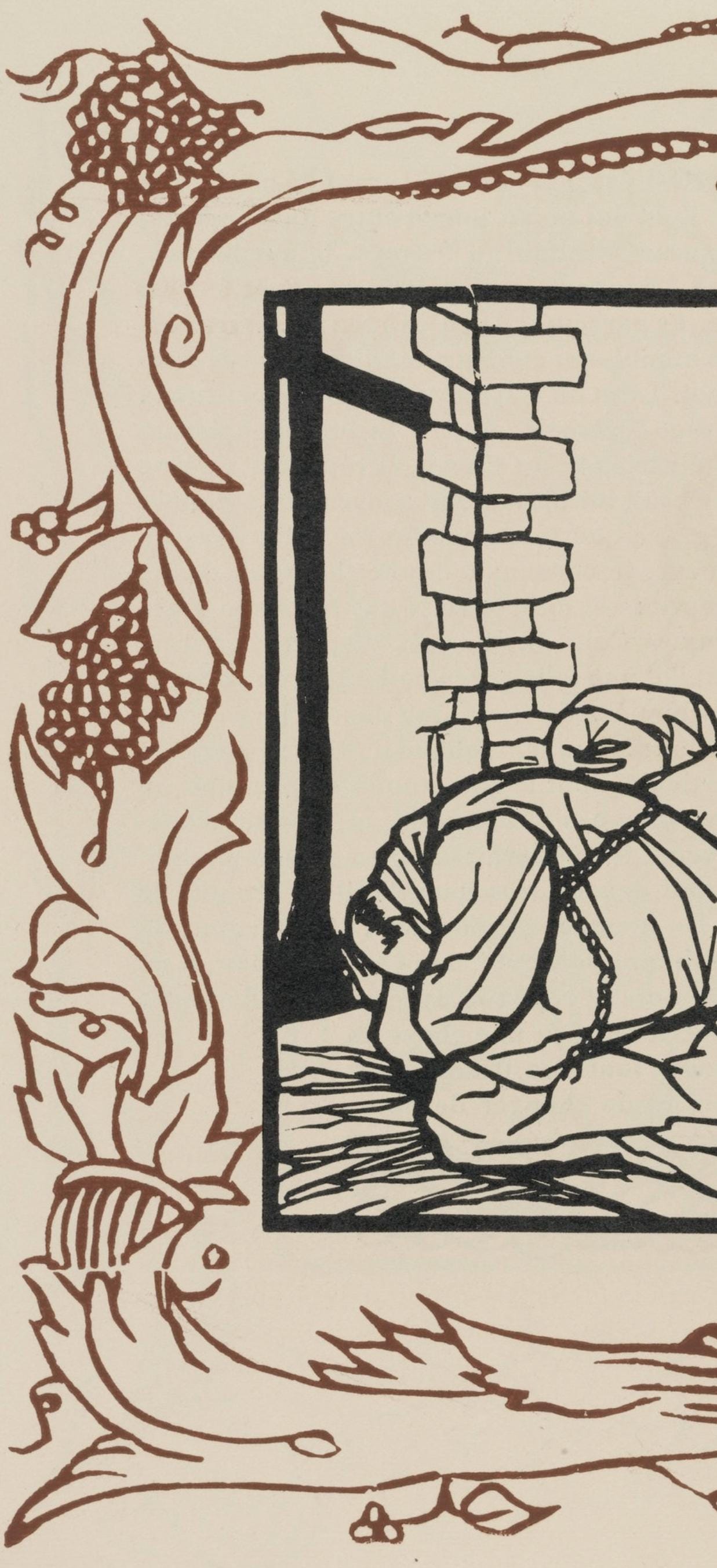 Émile Bernard, Composition (Morane, No. 100), Les Petites Fleurs de St. Françoise, Limited Edition Woodcut