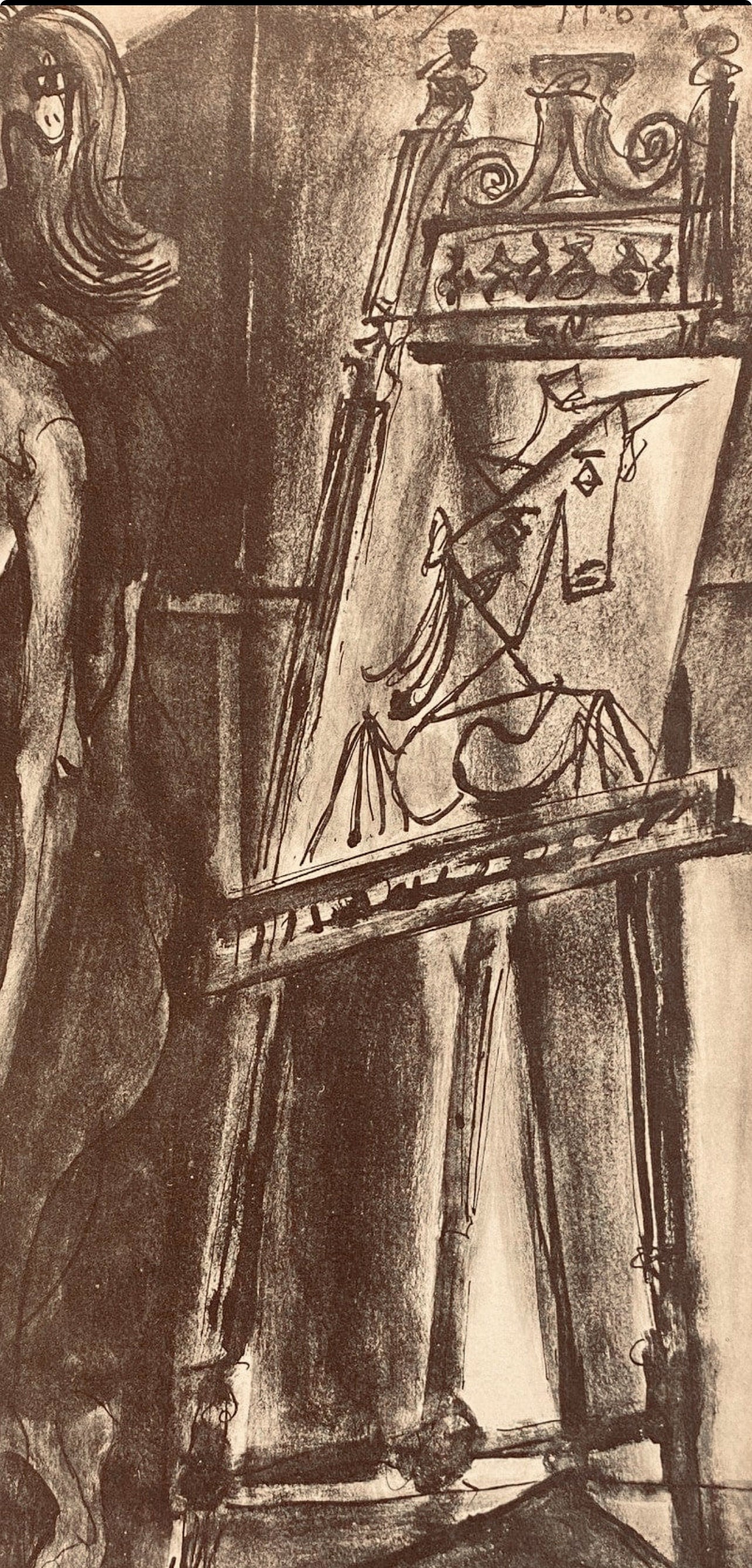 Pablo Picasso, Composition, Carnet de dessins de Picasso, Cahiers d’Art, Limited Edition Lithograph