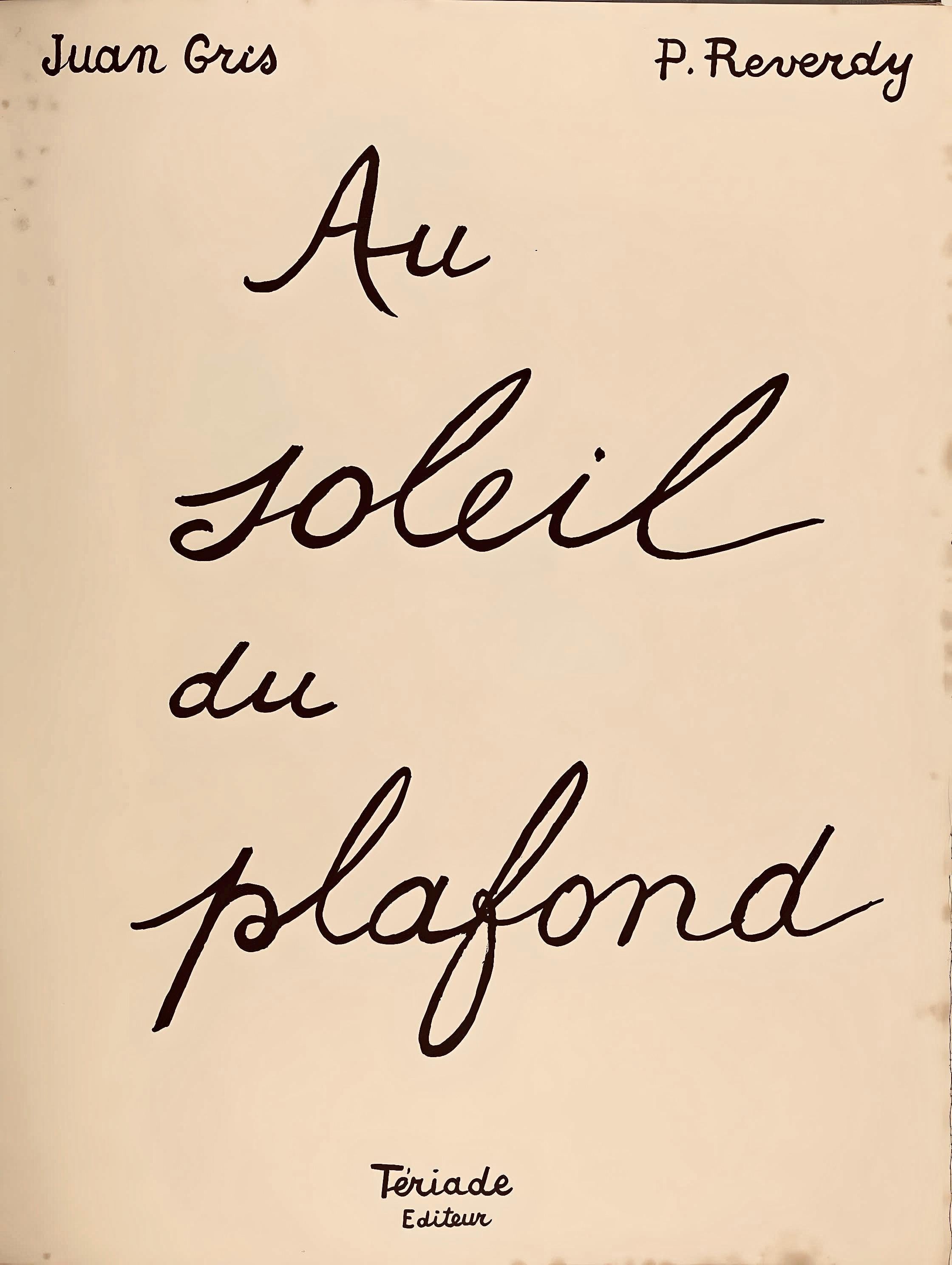 Juan Gris, Le Livre (Kahnweiler 1969), Au Soleil du Plafond, Limited Edition Lithograph
