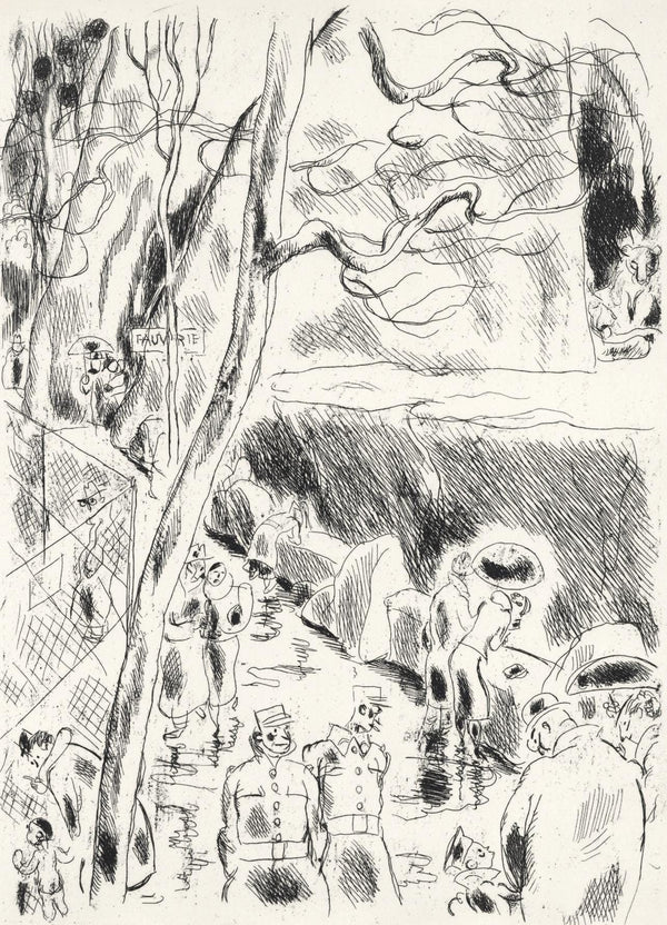 Gus Bofa, La Ménagerie du Jardin des Plantes, A La gloire à Paris, Limited Edition Etching