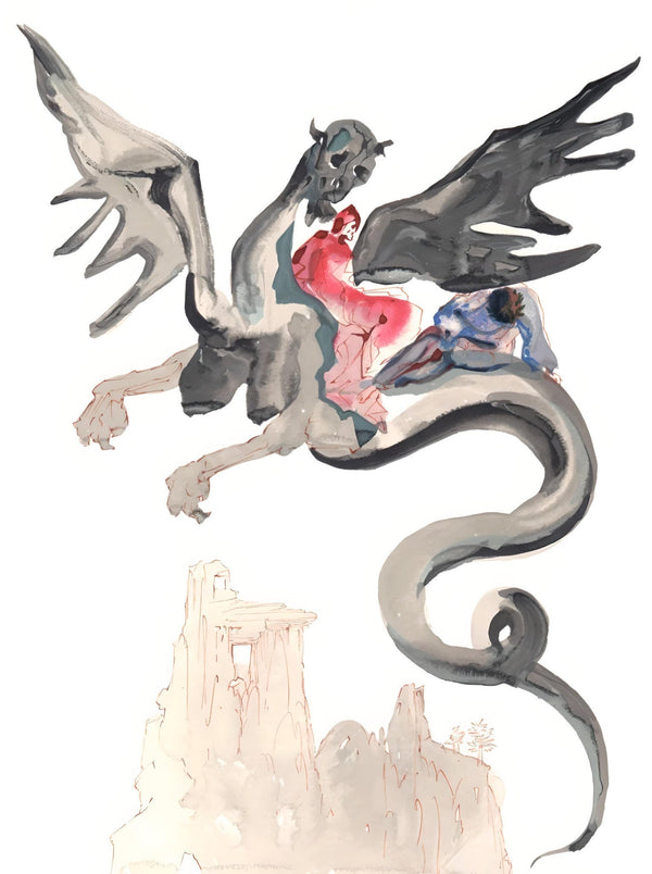 Salvador Dali, On Geryon’s Back (Michler/Löpsinger 1039-1138; Field 189-200), La Divine Comédie, Limited Edition Woodcut