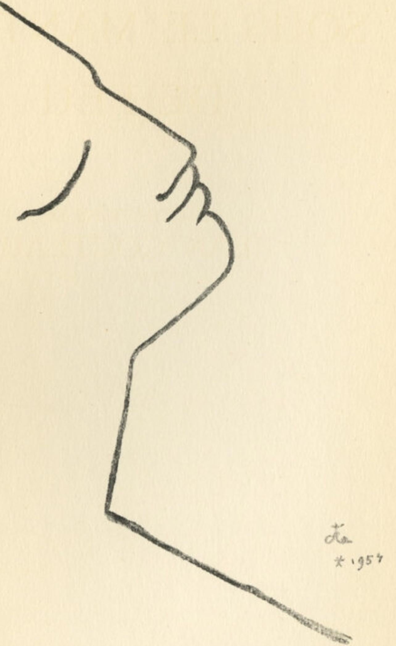 Jean Cocteau, Composition, Sous le Manteau de Feu, Limited Edition Lithograph