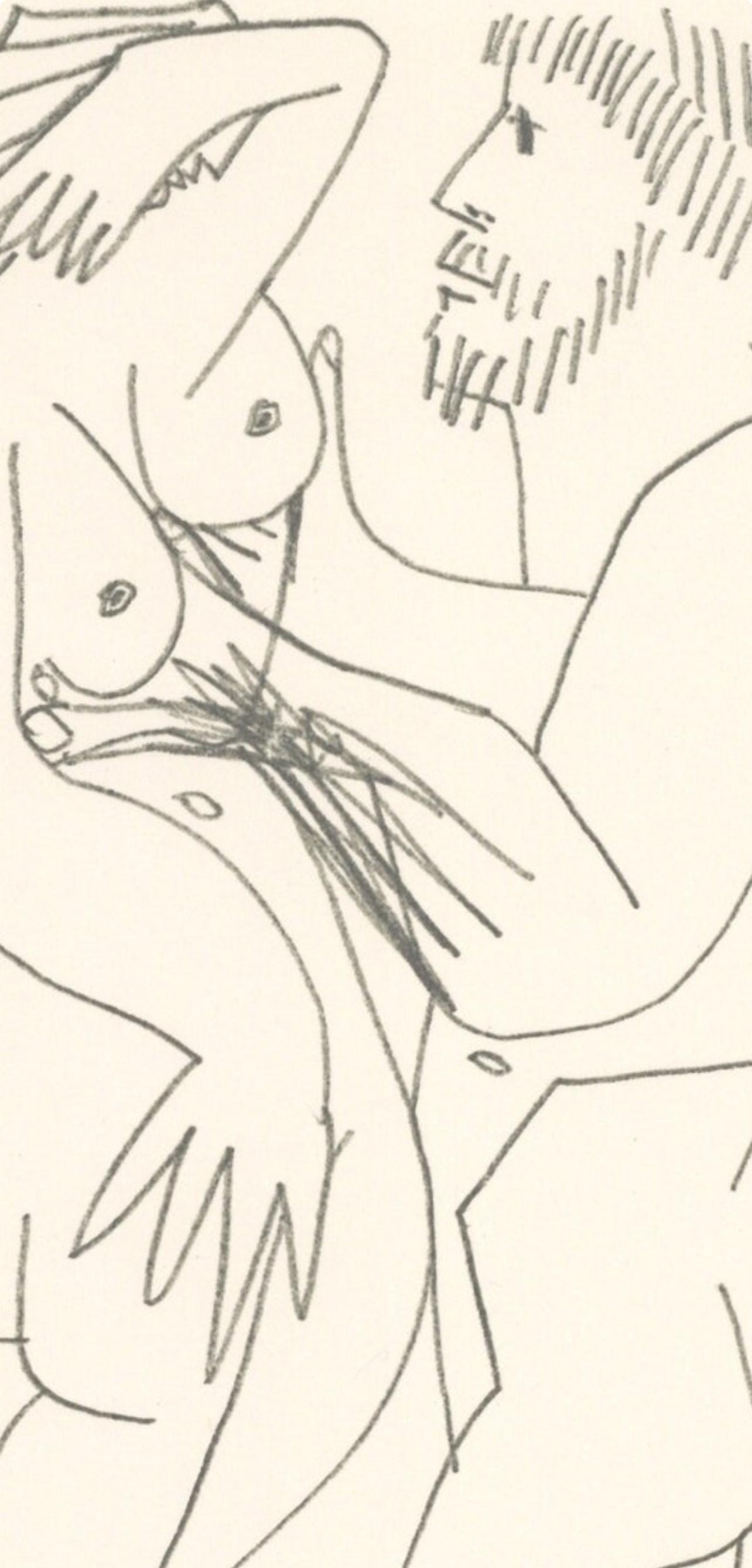 Pablo Picasso, Composition, Le Goût du Bonheur (Cramer 148; Bloch 2013), Limited Edition Mixed Media Lithograph