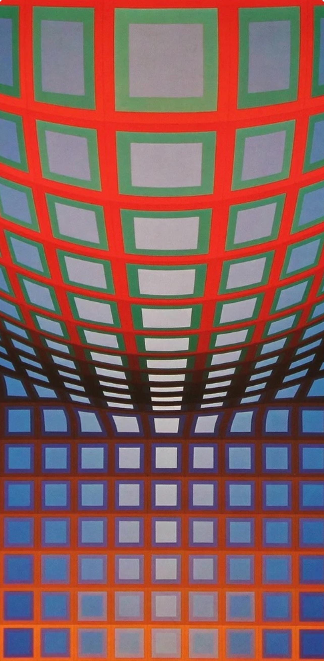 Victor Vasarely, Composition, Damier, Limited Edition Héliogravure