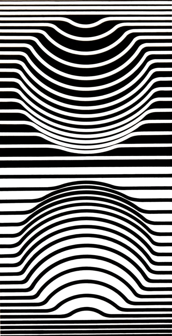 Victor Vasarely, Composition, Ondulatoires, Limited Edition Héliogravure
