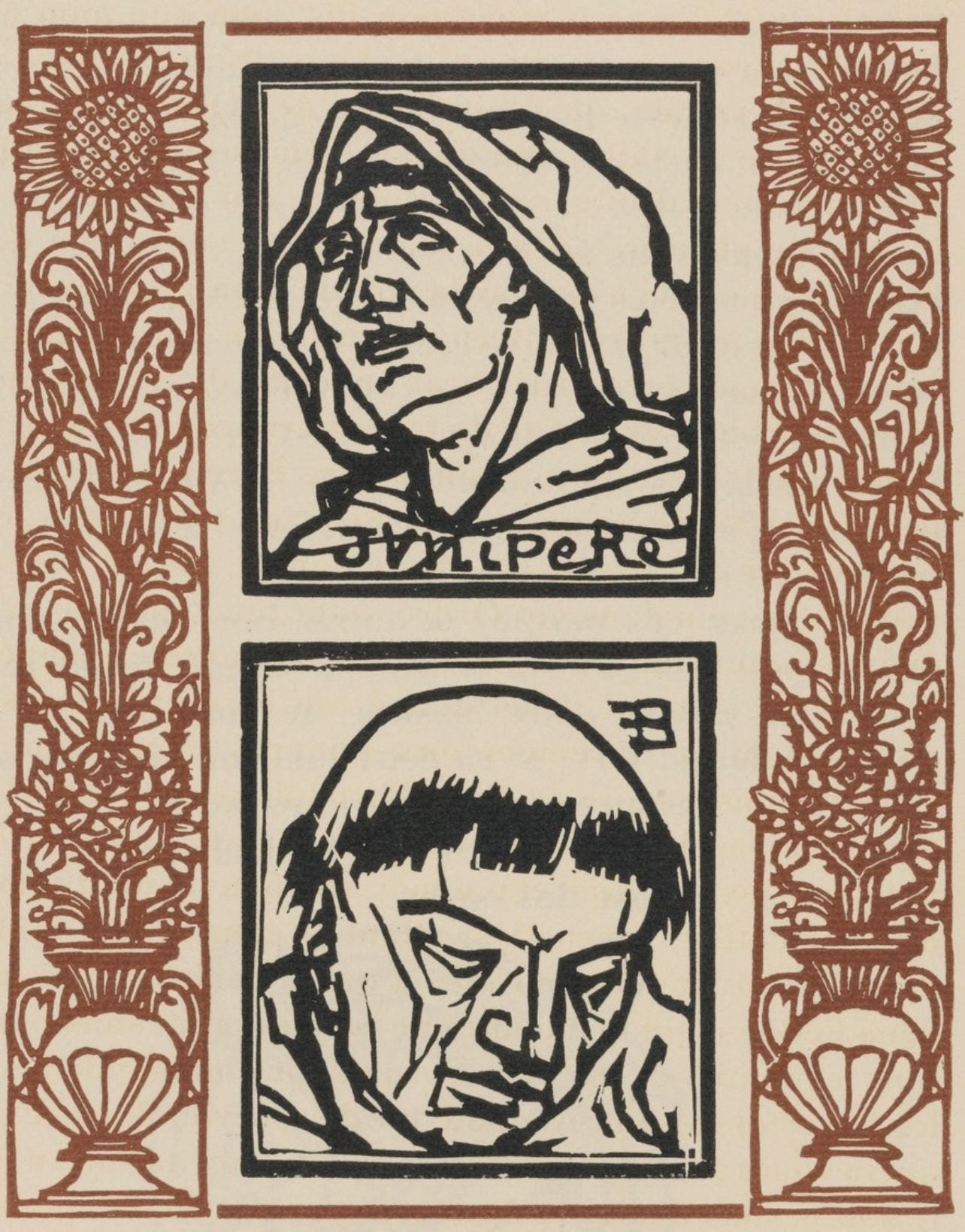Émile Bernard, Composition (Morane, No. 100), Les Petites Fleurs de St. Françoise, Limited Edition Woodcut