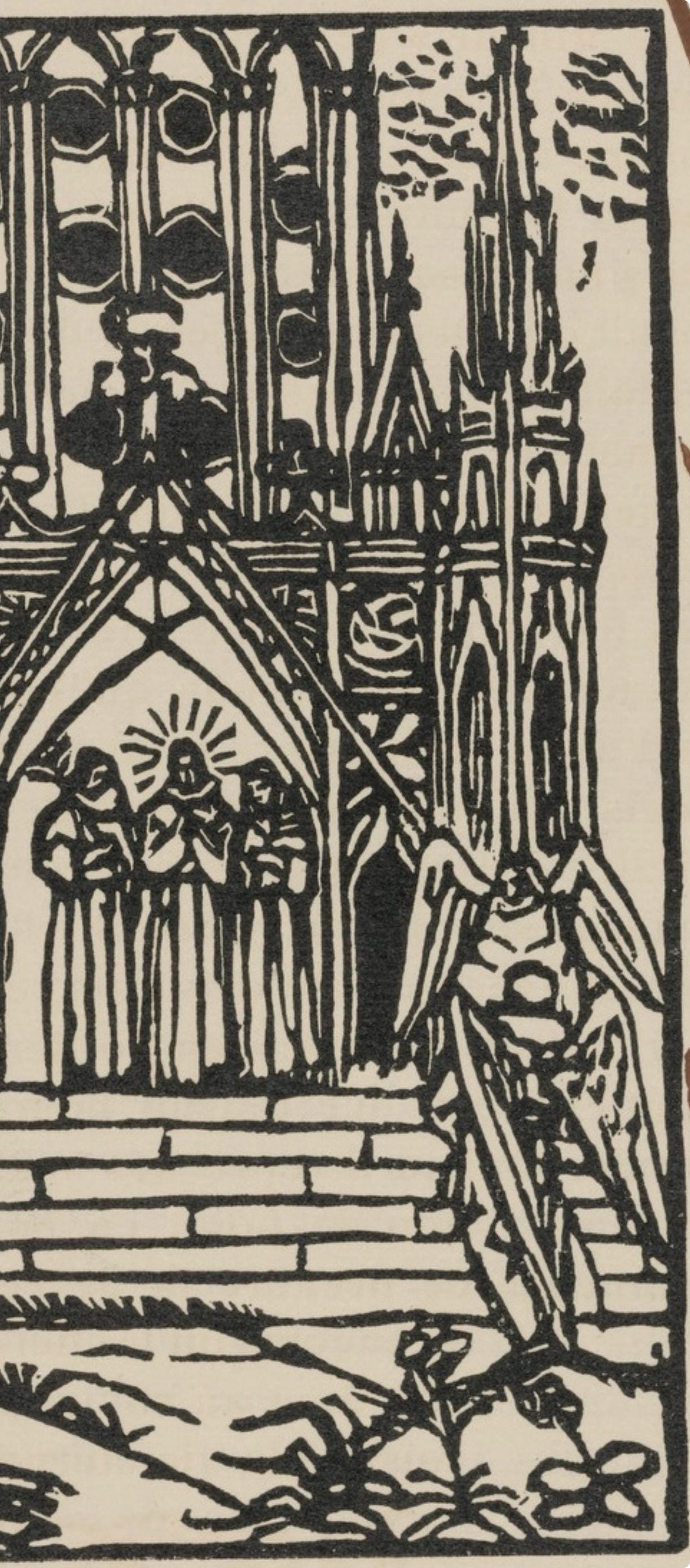 Émile Bernard, Composition (Morane, No. 100), Les Petites Fleurs de St. Françoise, Limited Edition Woodcut