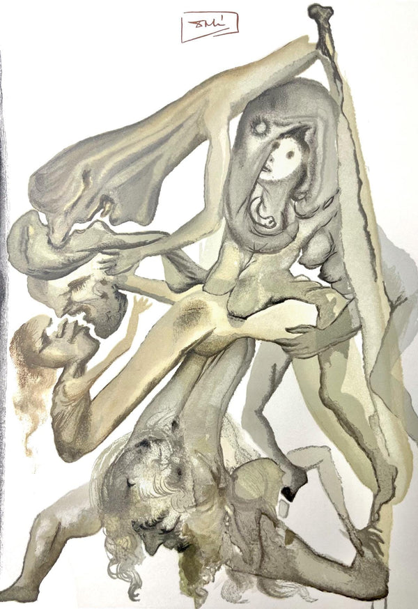 Salvador Dali, Hölle IV (Field 189-200; Michler/Löpsinger 1039-1138), Die Göttliche Komödie, Signed, Limited Edition Woodcut