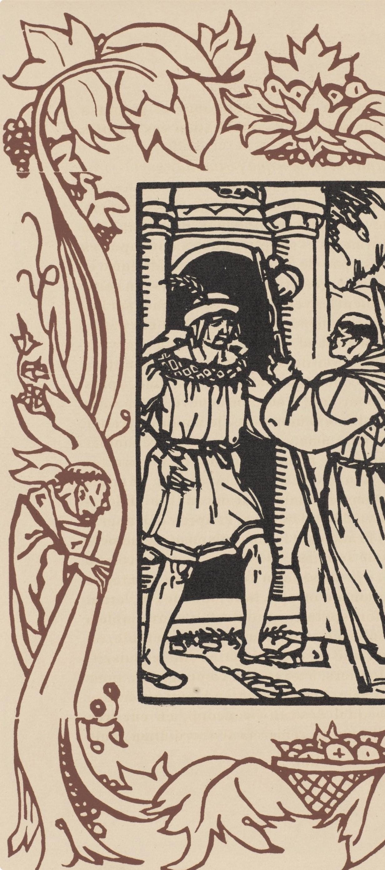 Émile Bernard, Composition (Morane, No. 100), Les Petites Fleurs de St. Françoise, Limited Edition Woodcut