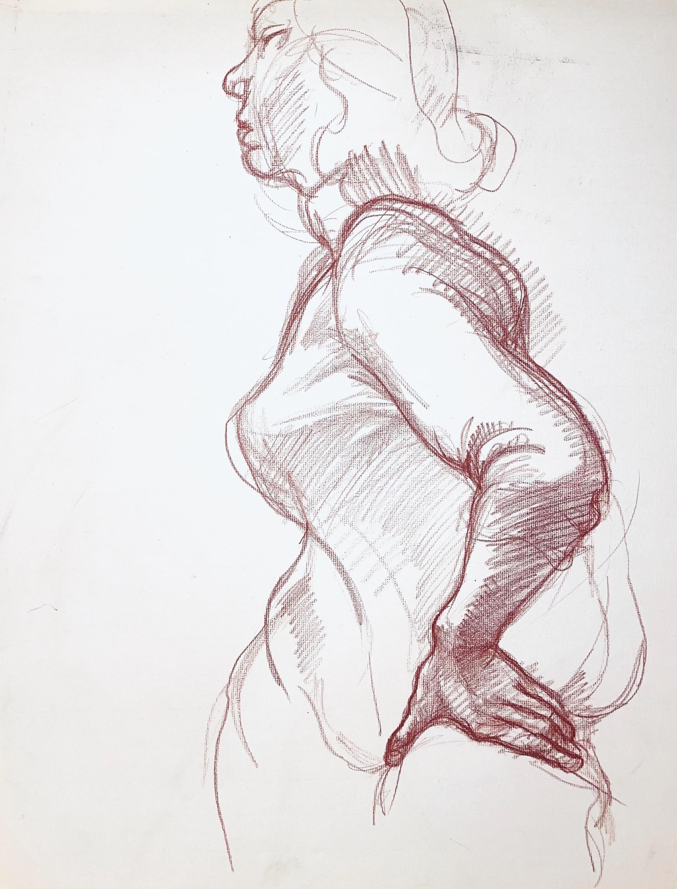Ian Hornak, Renaissance Female Figure Study, 1963, Original Drawing